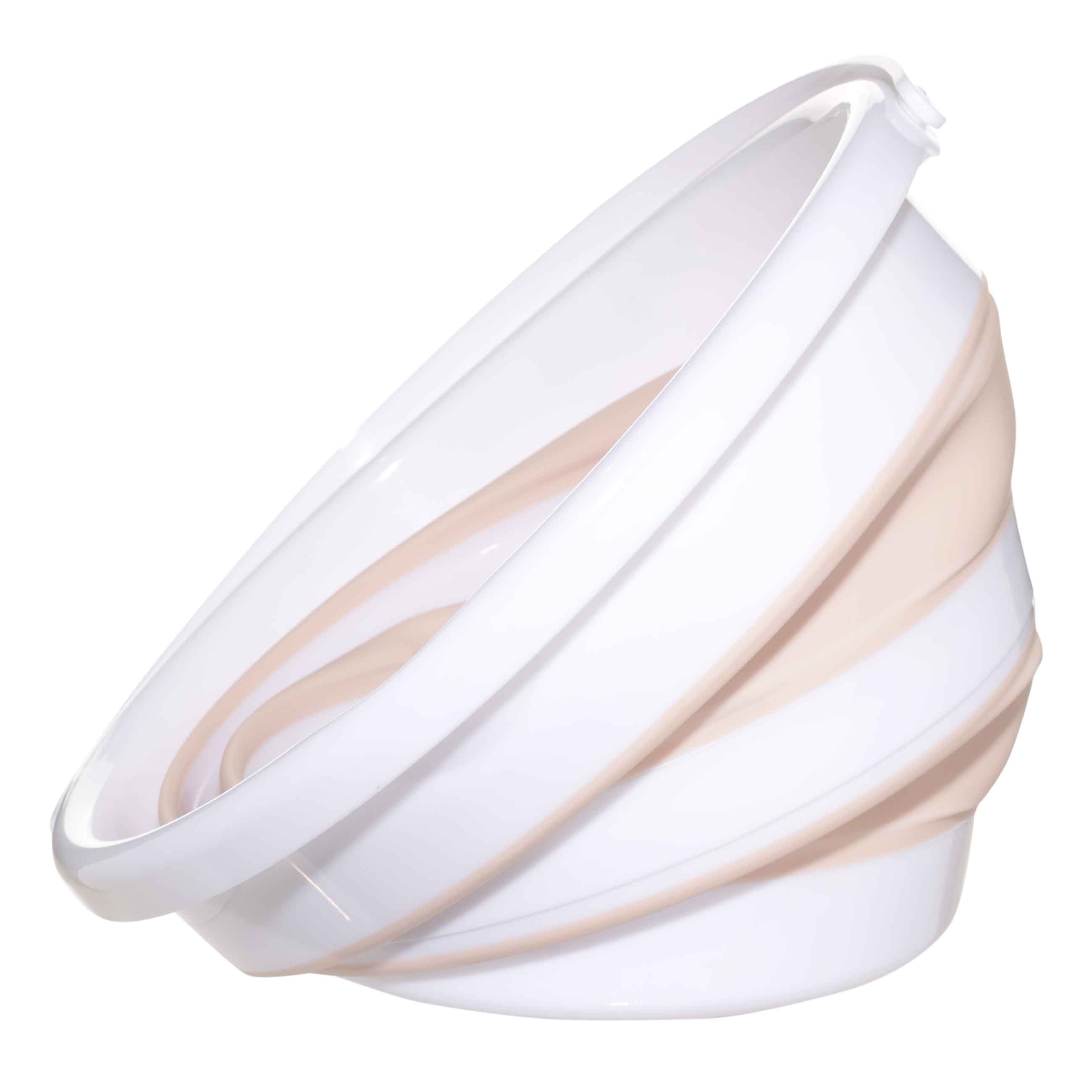 Foldable bucket, 10 l, plastic / rubber, beige-pink, Foldaway