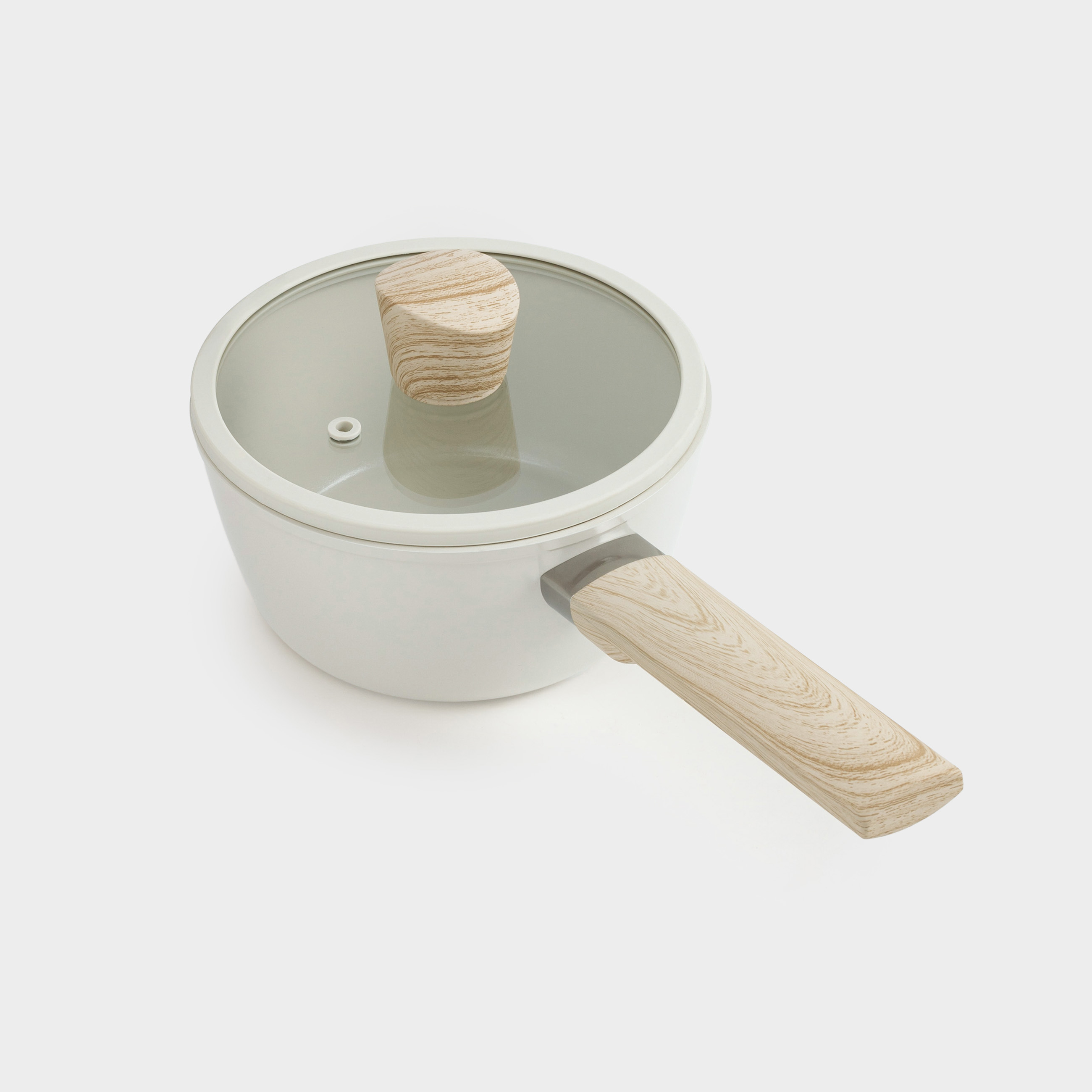 Saucepan, 16 cm, 1.3 l, with lid, coated, aluminum, milky, Sentimentality