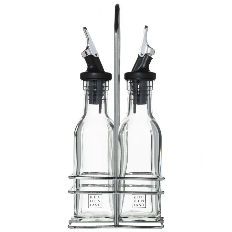 Oil and vinegar set, 150 ml, 2 pcs, on a stand, glass / metal, Comfort ,image-0