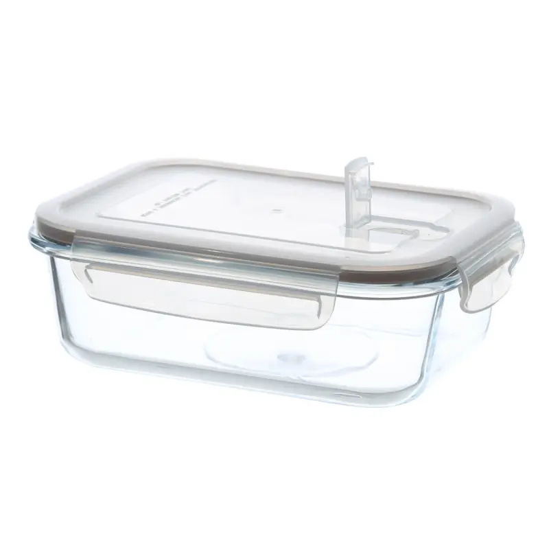 Container, 1.5 l, with clips, with valve, glass T, rectangular, Soft kitchen
