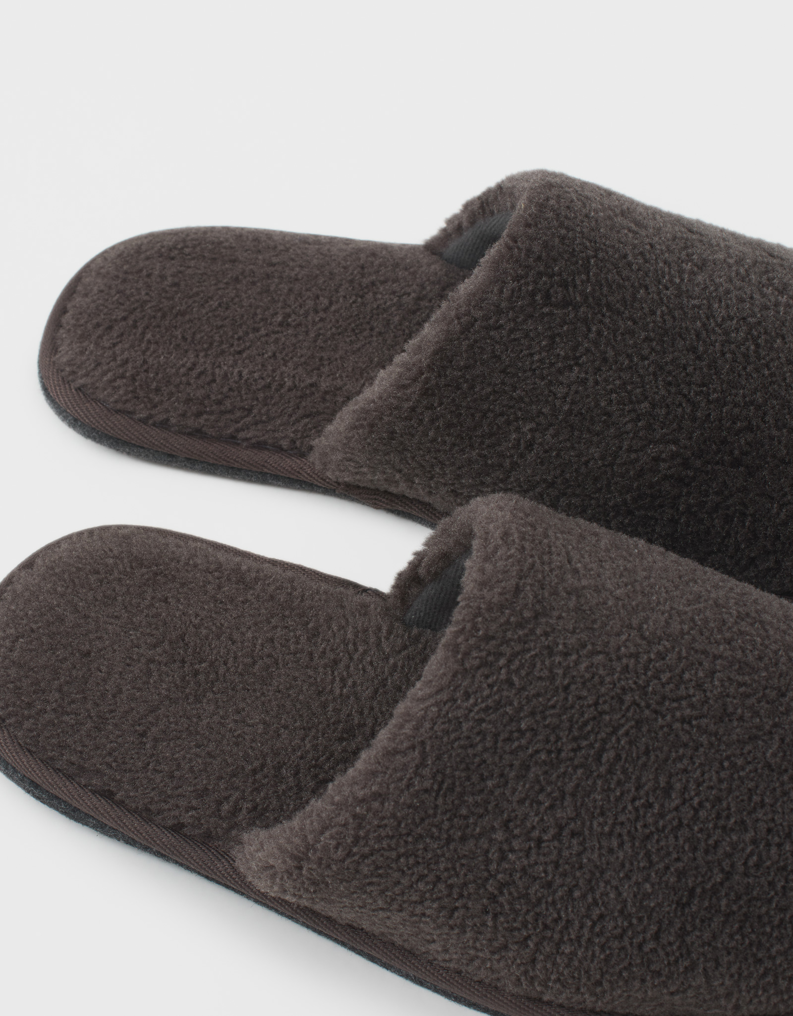 Men's slippers, homewear, size 40-41, faux fur, dark grey, Plush, image-3