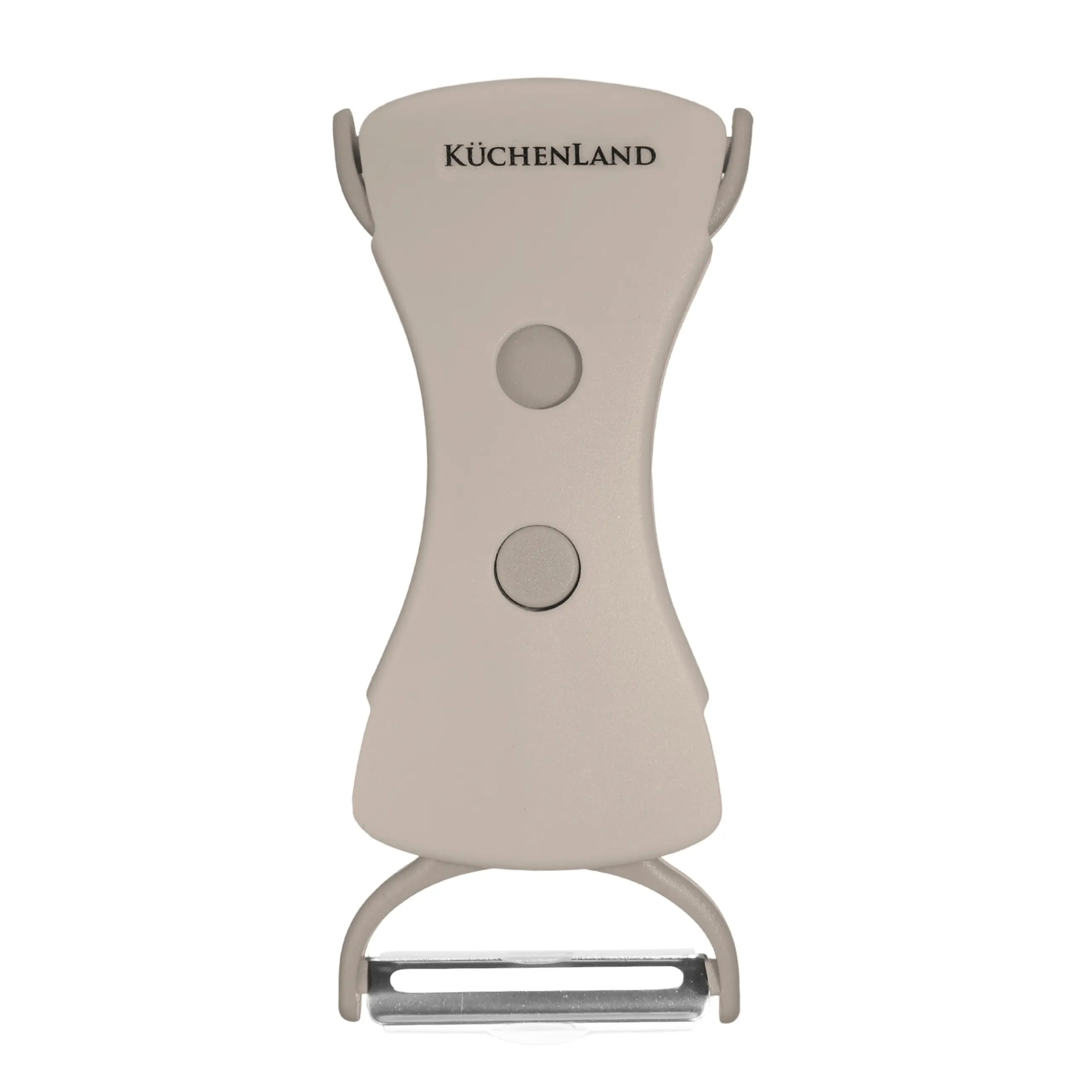Vegetable peeler, 13 cm, double-sided, plastic / steel, beige, Shred, image-0