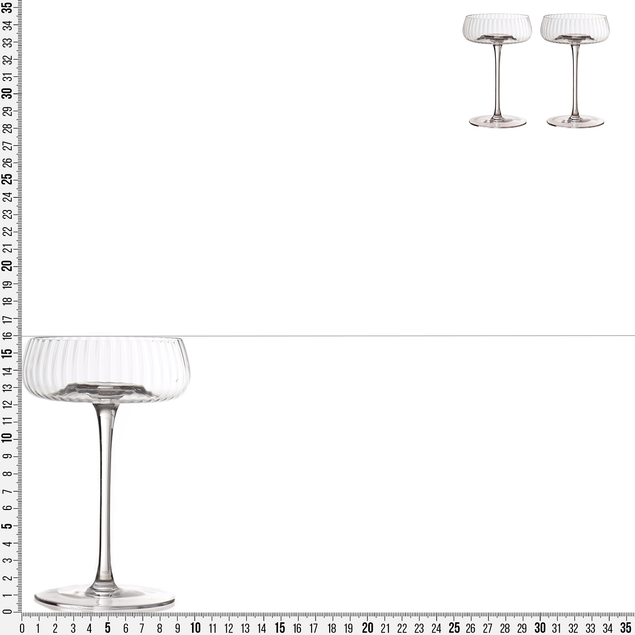 Champagne creamer glass, 270 ml, 2 pcs, glass, Sorento R
