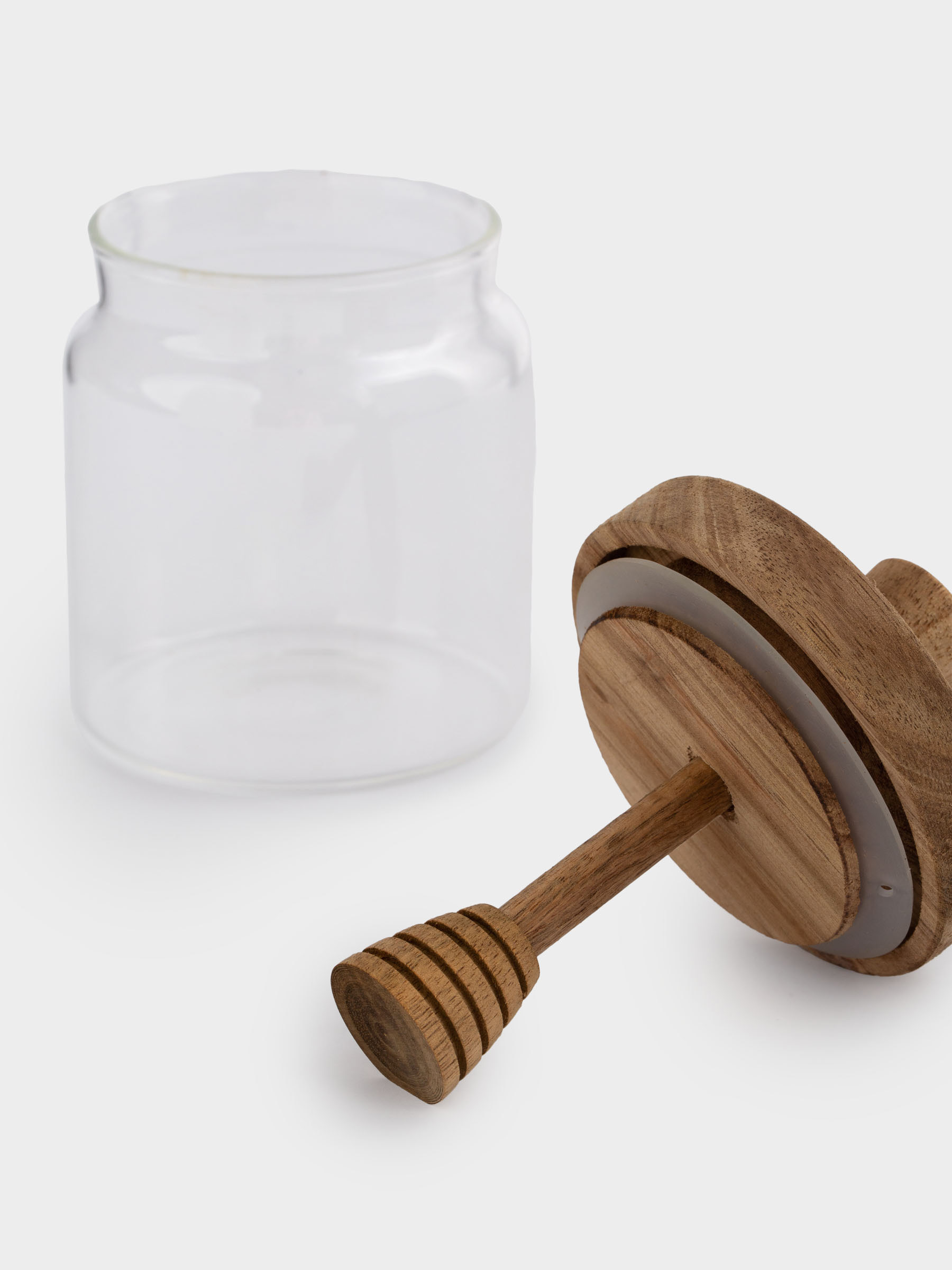 Honey jar, 400 ml, with spoon, Used glass, Noble tree, image-2