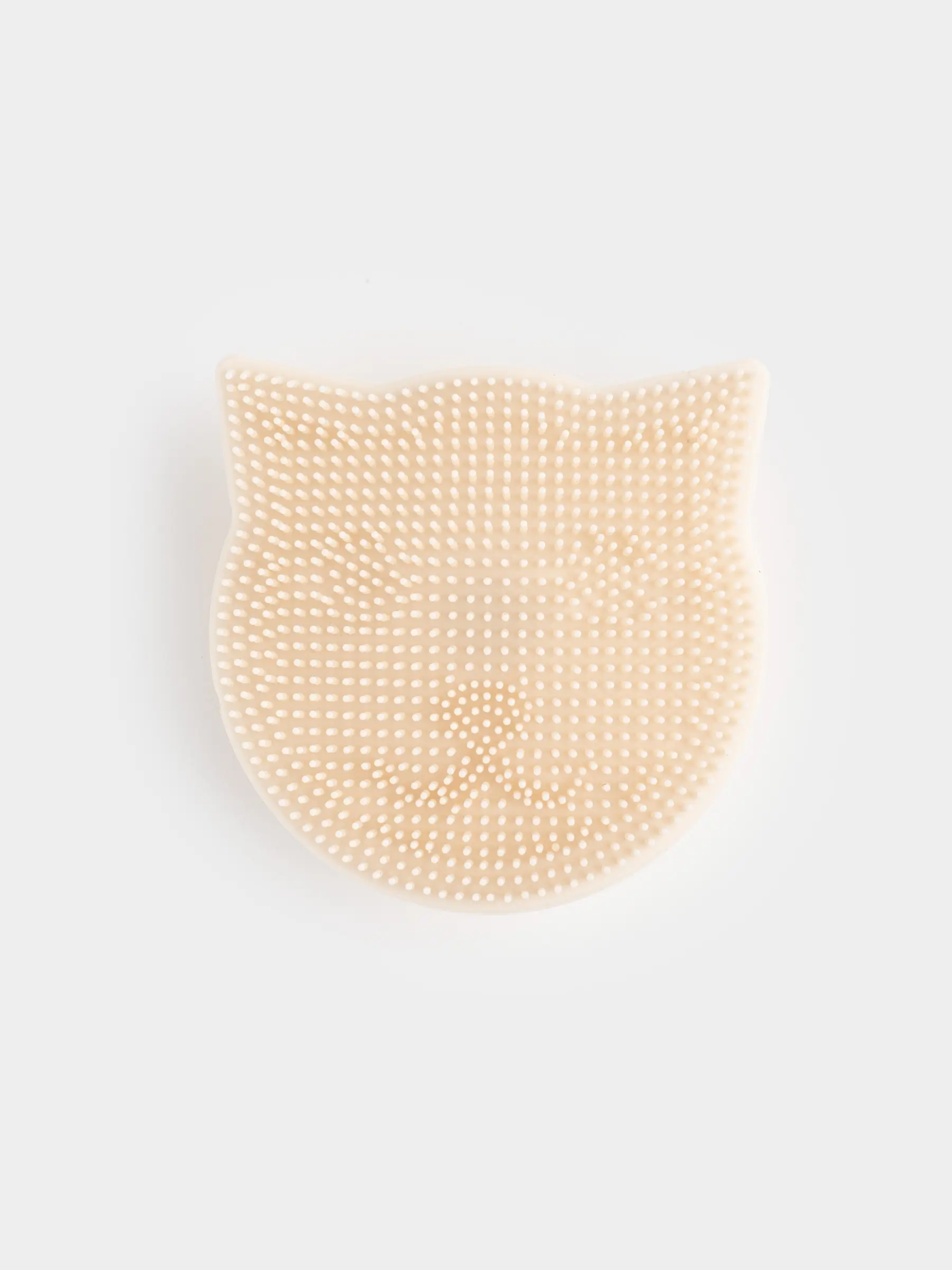 Facial cleansing brush, 6 cm, Massage, Suction cup, Silicone, beige, Cat, Manny, image-0