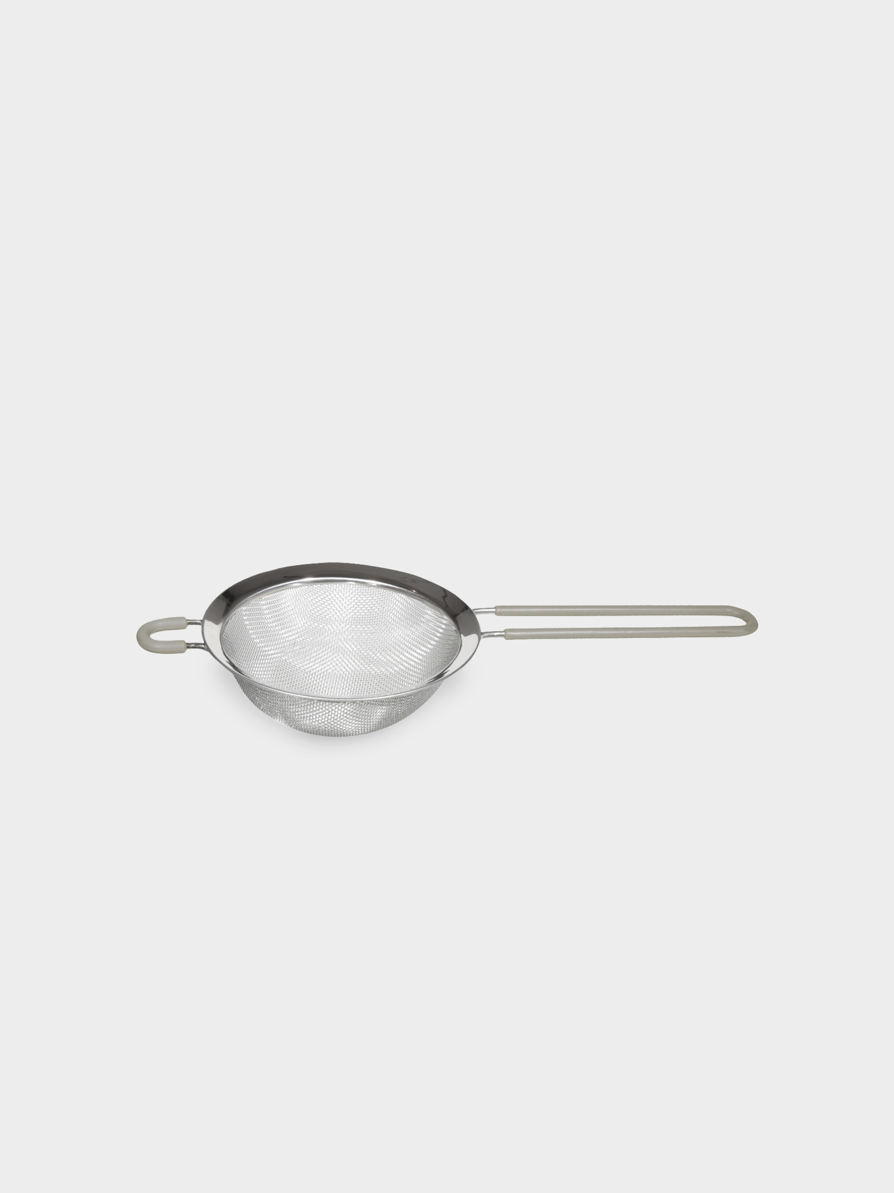 Strainer, 14 cm, with handle, steel / silicone, beige, Tammy, image-1