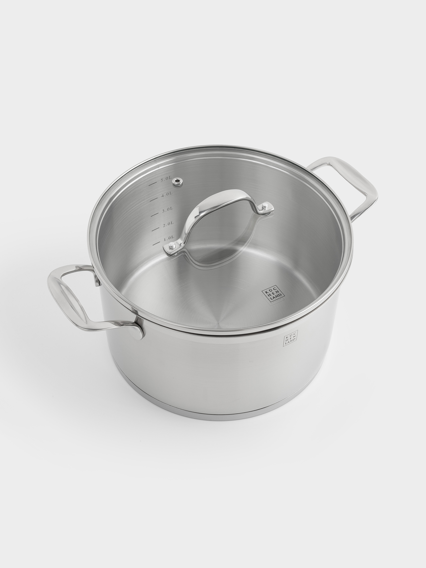 Pot, 24 cm, 6 l, with lid, Silver Stone, image-1