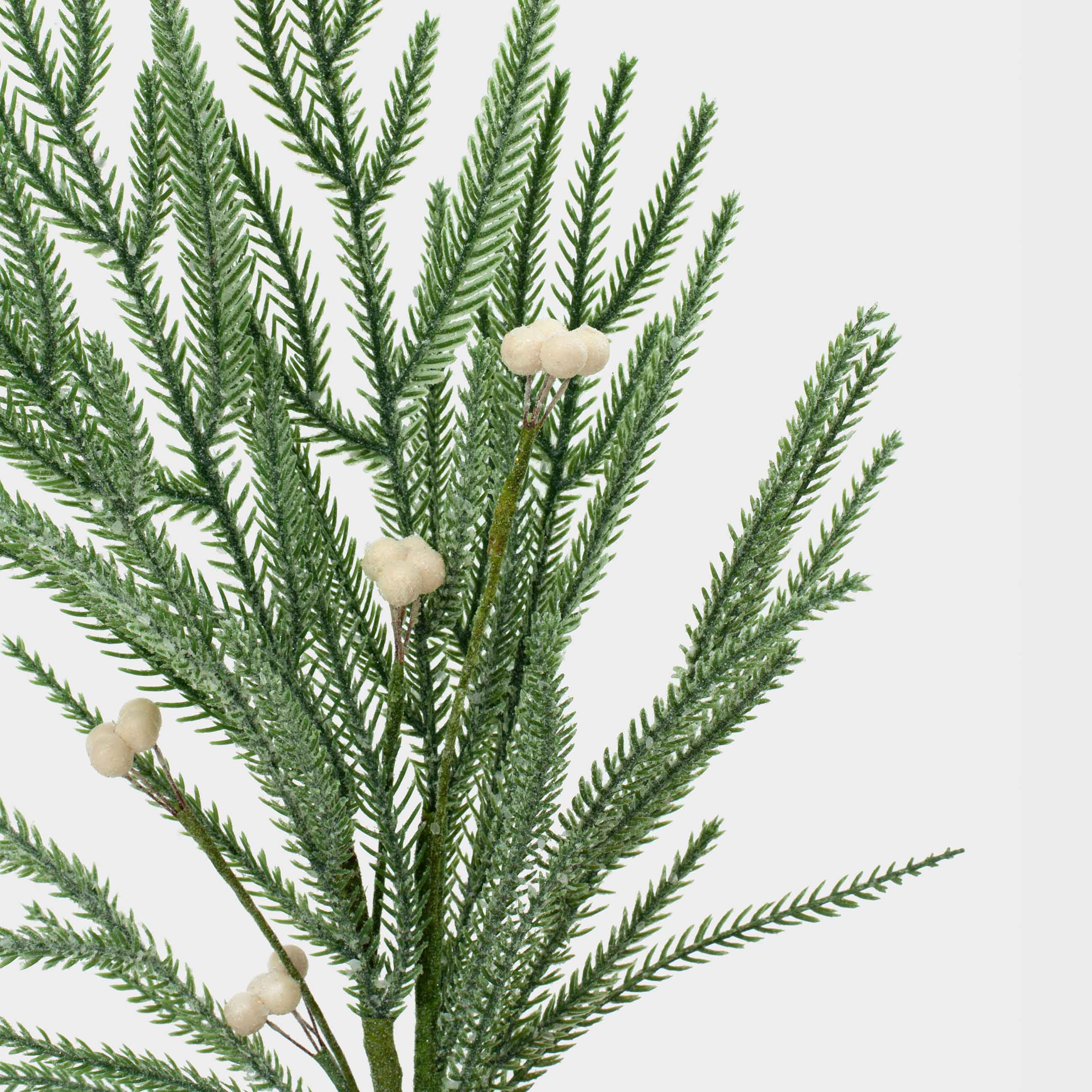Decorative branch, 48 cm, plastic / foam, Spruce with white berries, White berry, image-1
