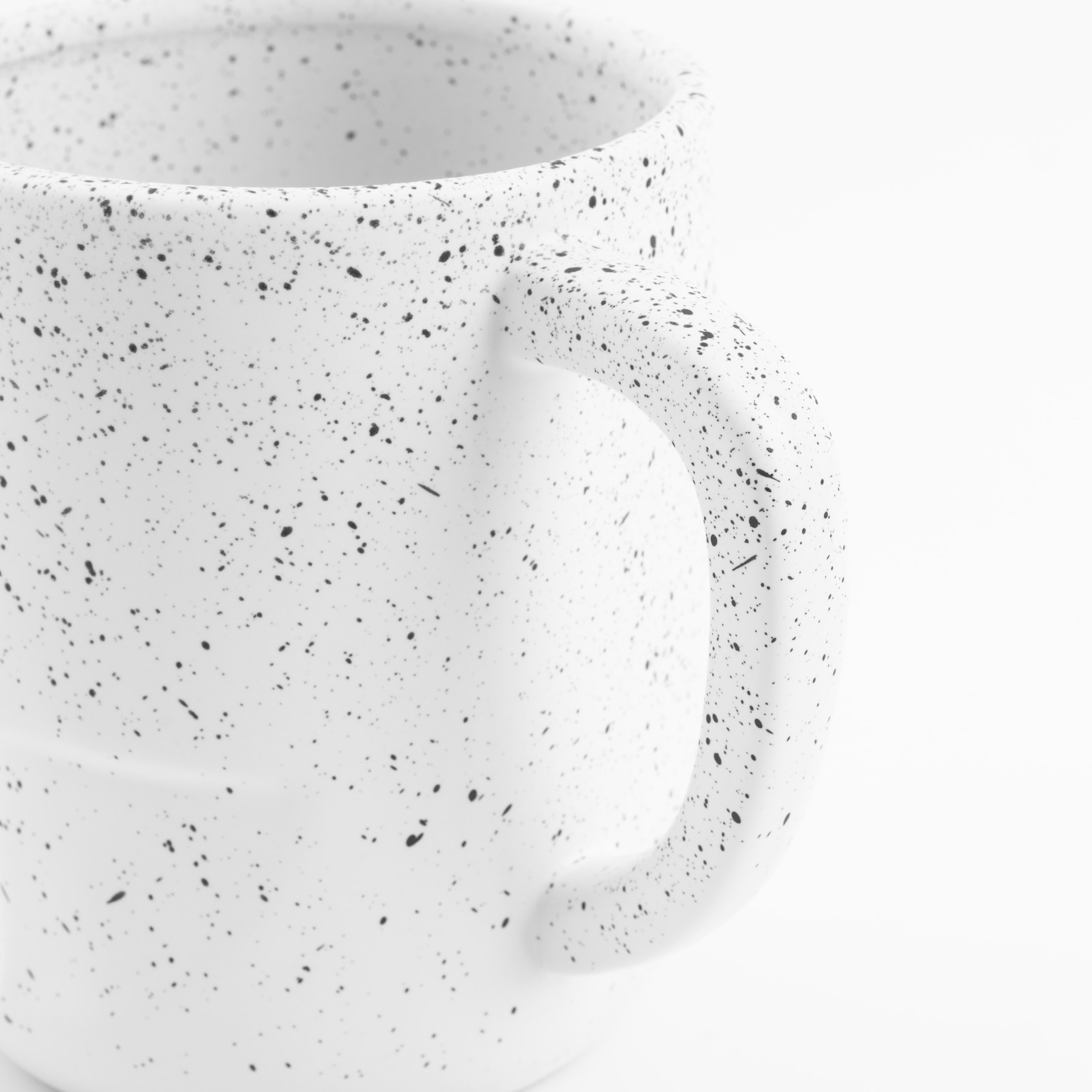 Mug, 420 ml, Ceramic, White, speckled, Face, Face speckled, image-3