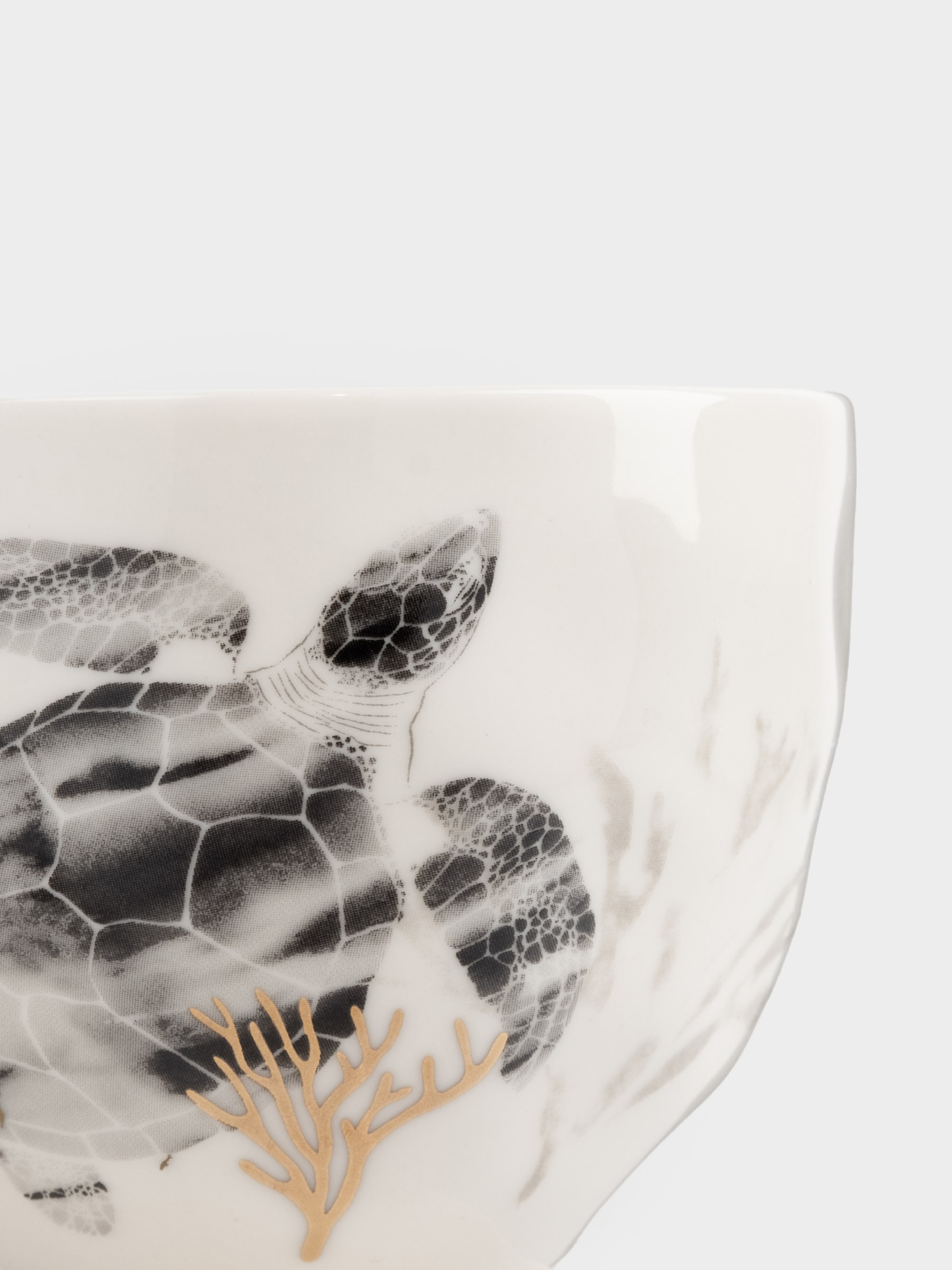 Mug, 430 ml, porcelain N, white and gold, Turtle, Grand turtle, image-2