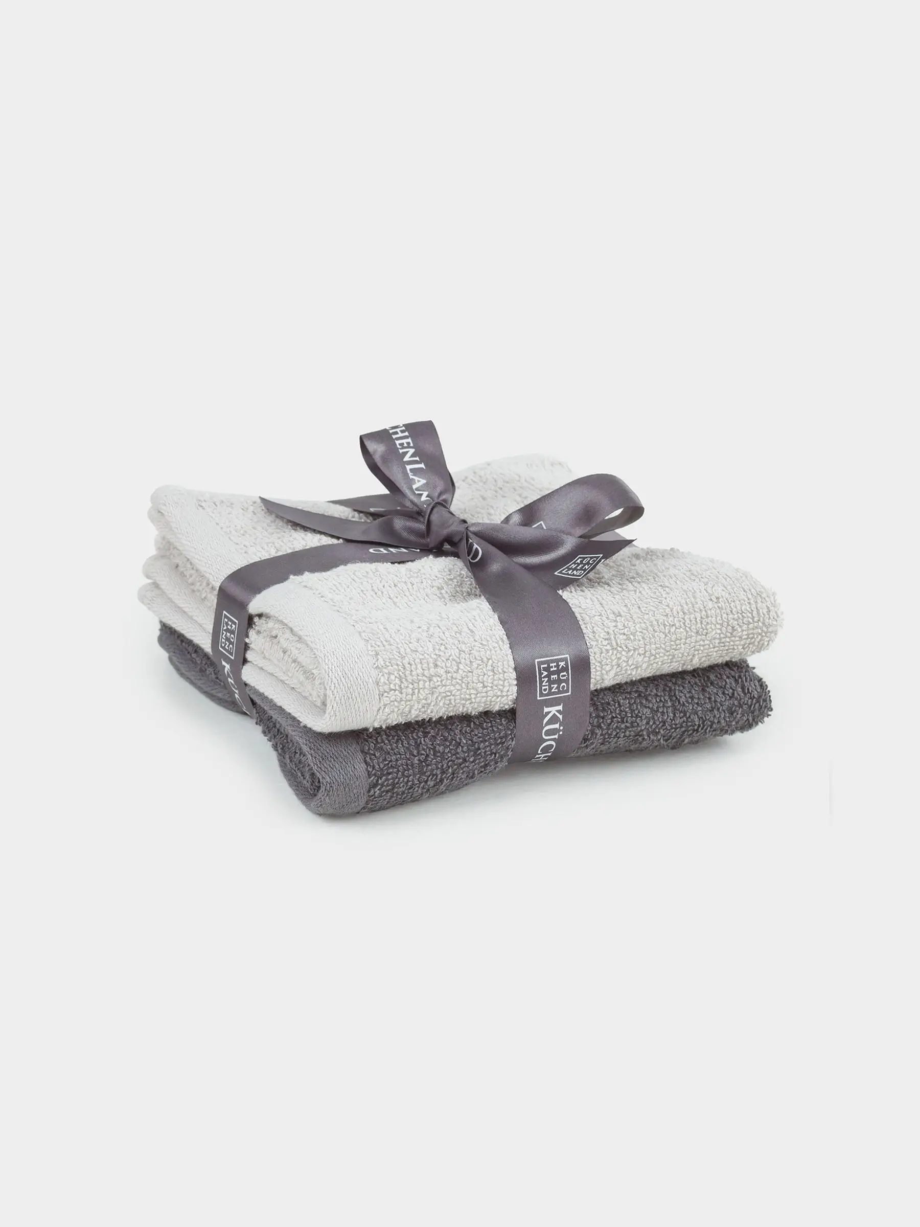 Kitchen towel, 30x60 cm, 2 pcs, cotton, beige/dark gray, Mong