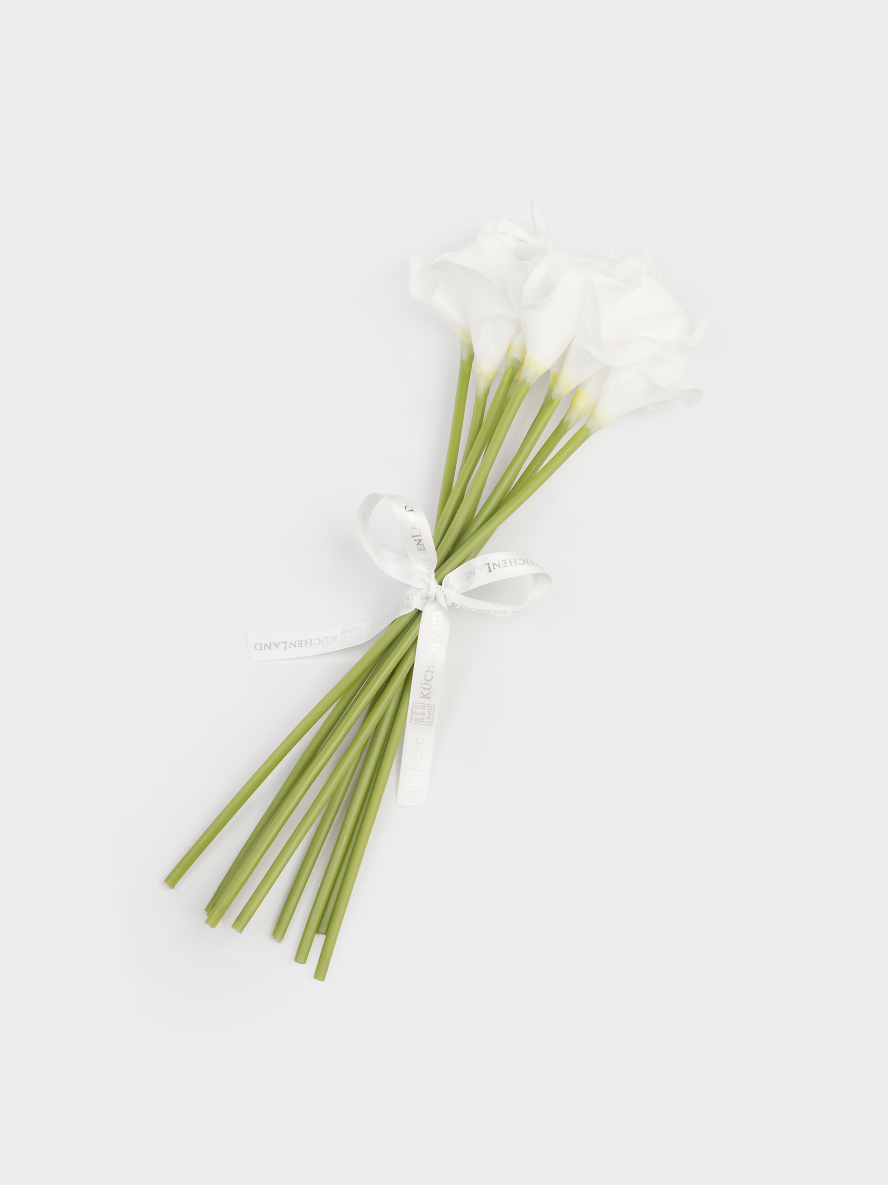Artificial bouquet, 34 cm, polyurethane/PVC, White calla lilies, Flower garden, image-1