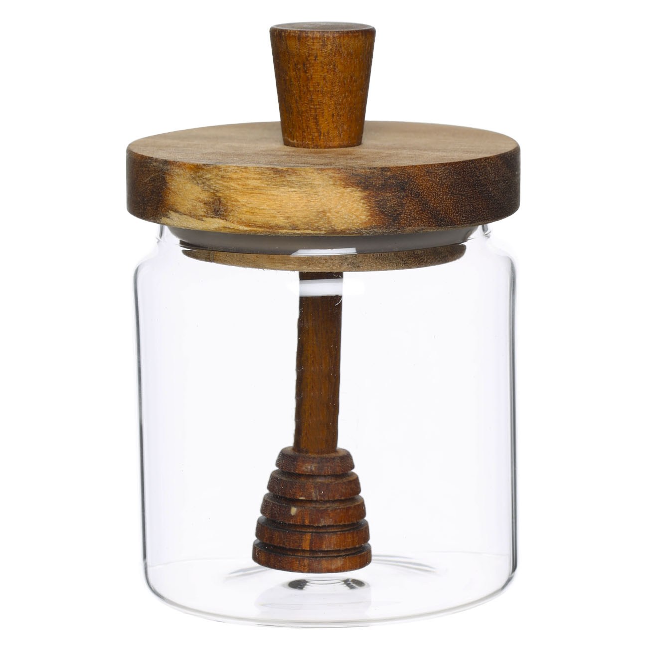 Honey jar, 400 ml, with spoon, Used glass, Noble tree, image-0