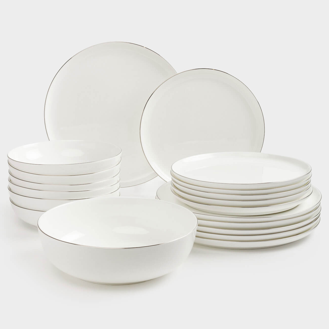 Dining set, 6 pers, 19 pr, porcelain F, Antarctica