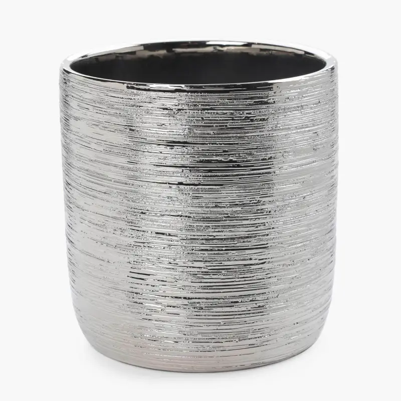 Planters, 18x18 cm, ceramic, silver, Galore
