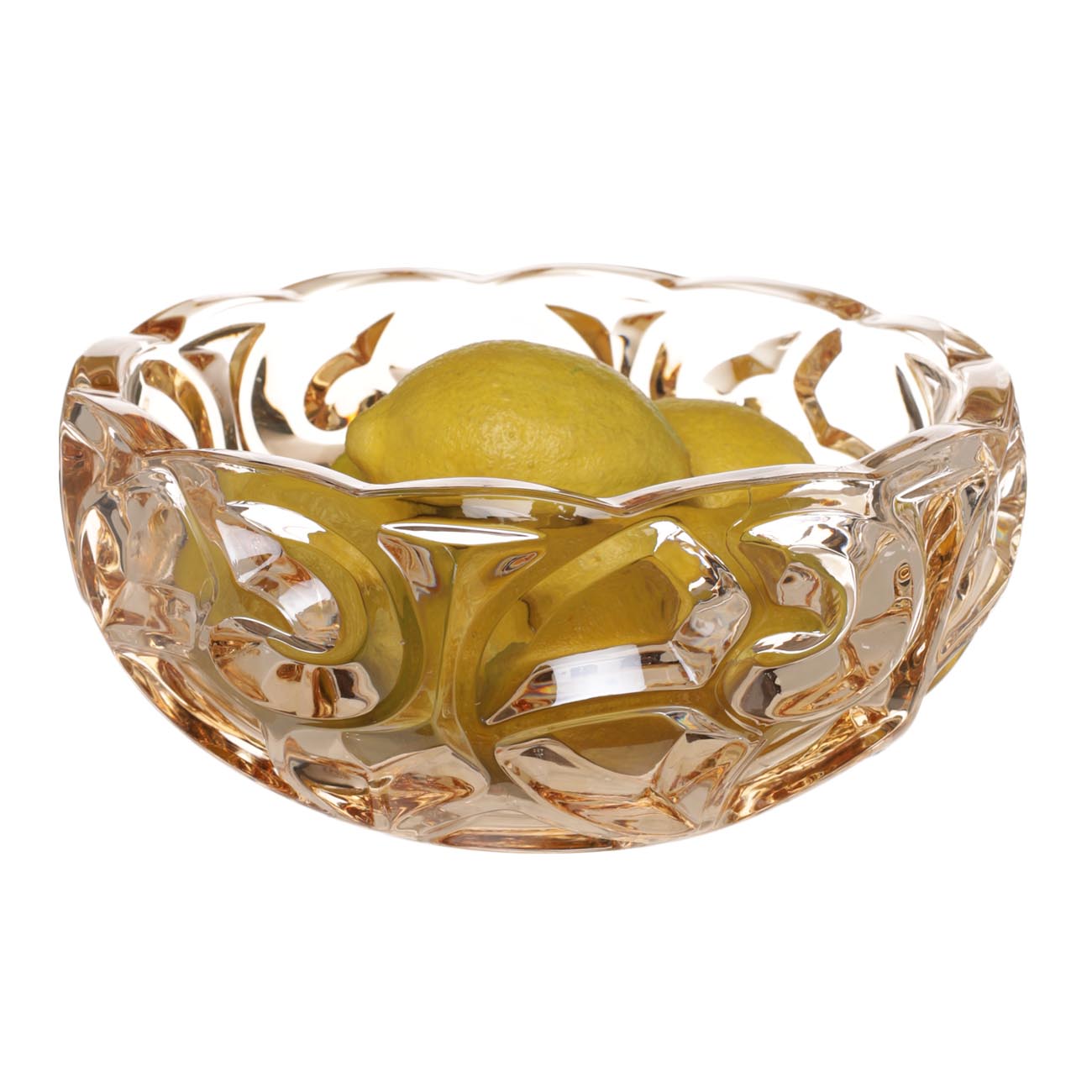 Salad bowl, 24x11 cm, 2.8 l, glass R, amber, Patterns, Gala