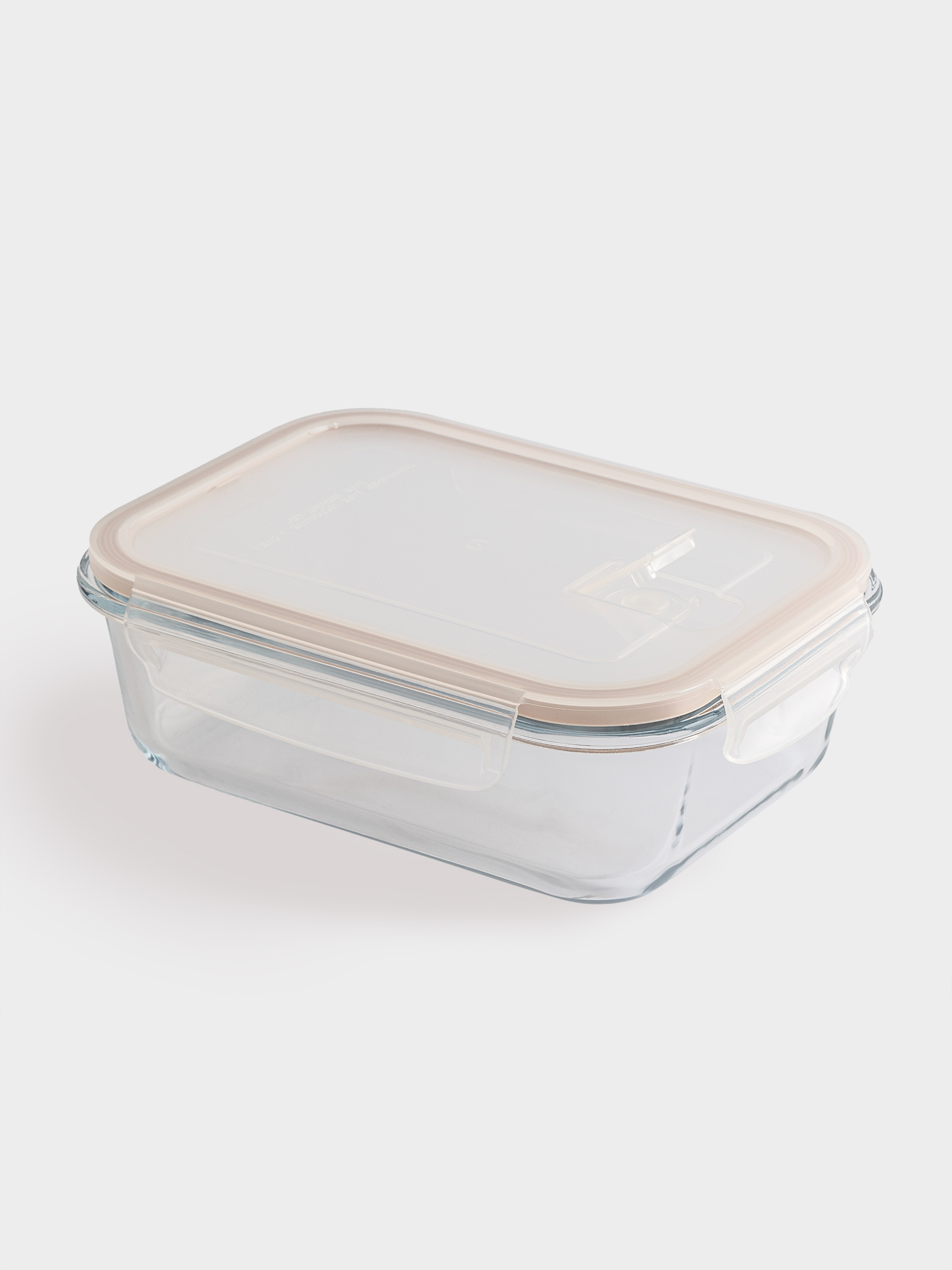 Container, 1 L, with clips, with valve, glass T / plastic, rectangular, Soft kitchen, image-2