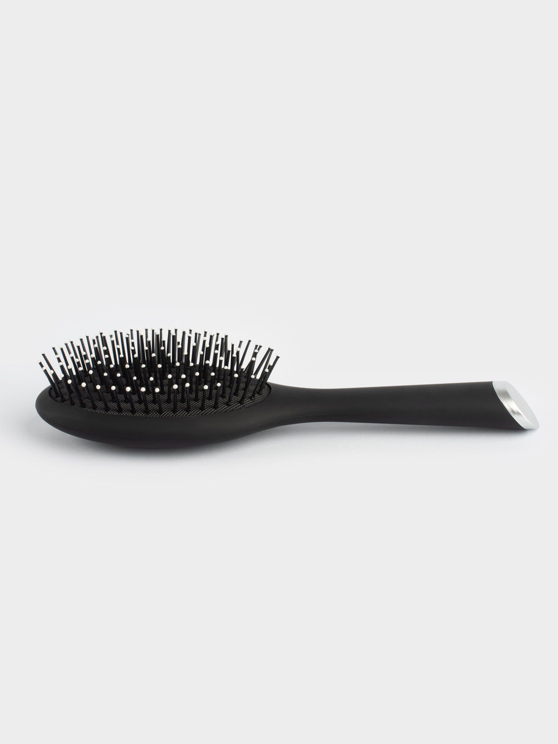 Hair massage comb, 23 cm, plastic, black, B&W, image-2