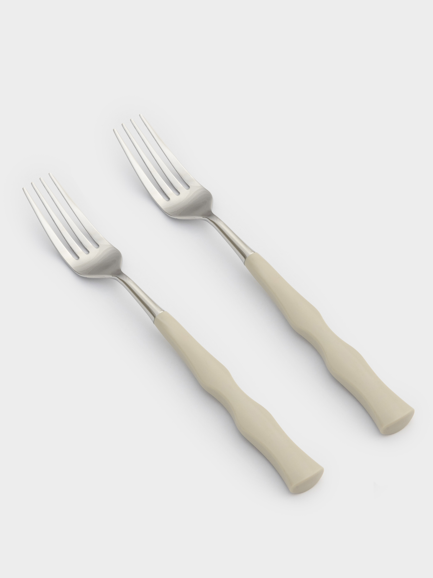 Dining fork, 2 pcs, steel / plastic, beige, Bends, Toronto, image-0