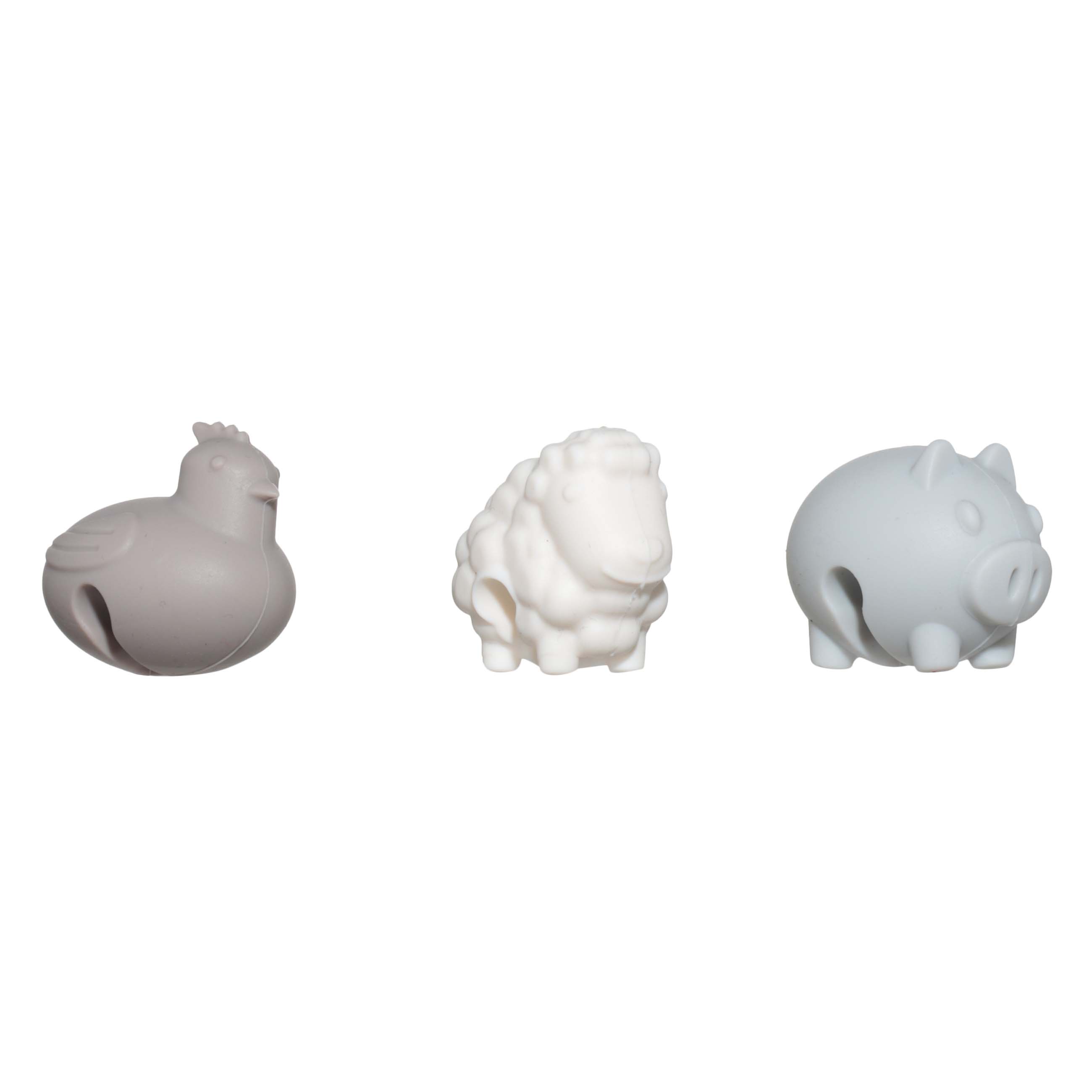 Pot lid holder, 3 pcs, Silicone, Mix, Animals, Soft kitchen, image-0