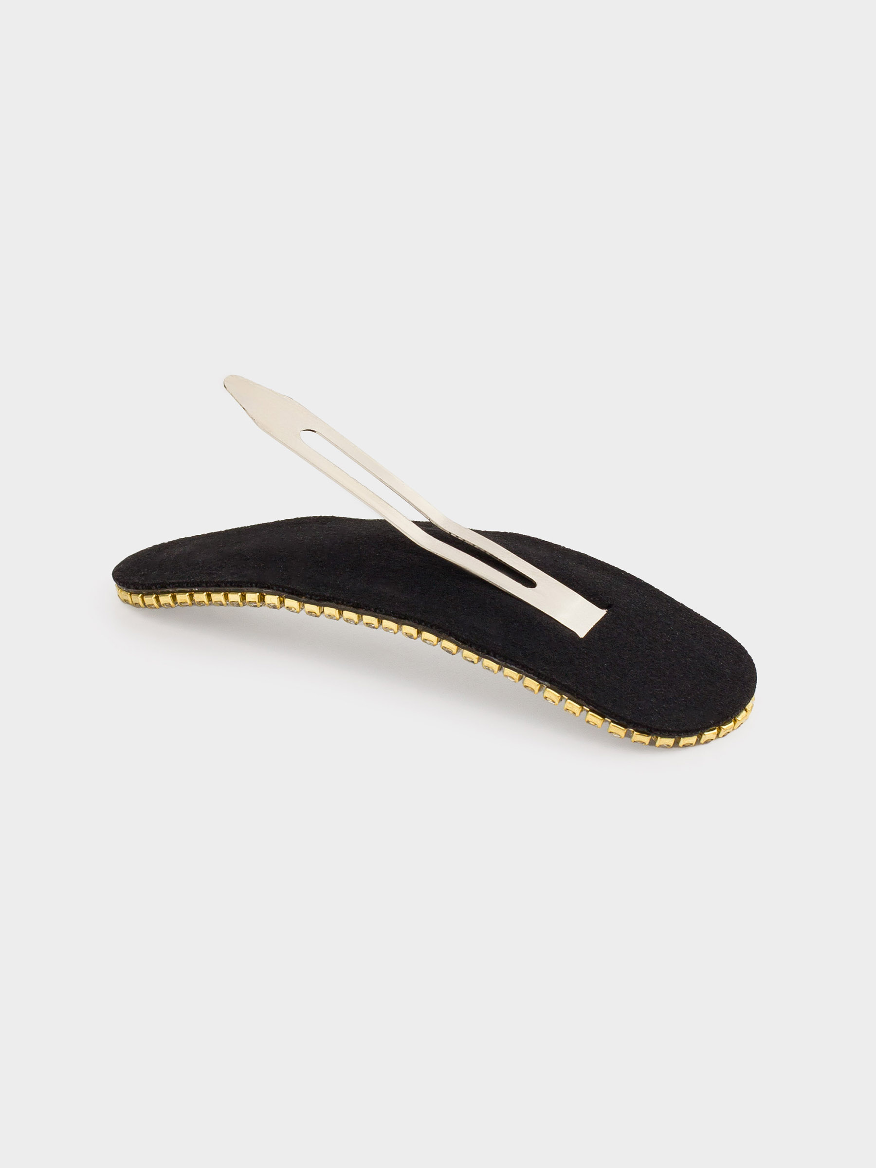 Hair clip, 7 cm, Acrylic / metal, Silver, Jewelry crystal