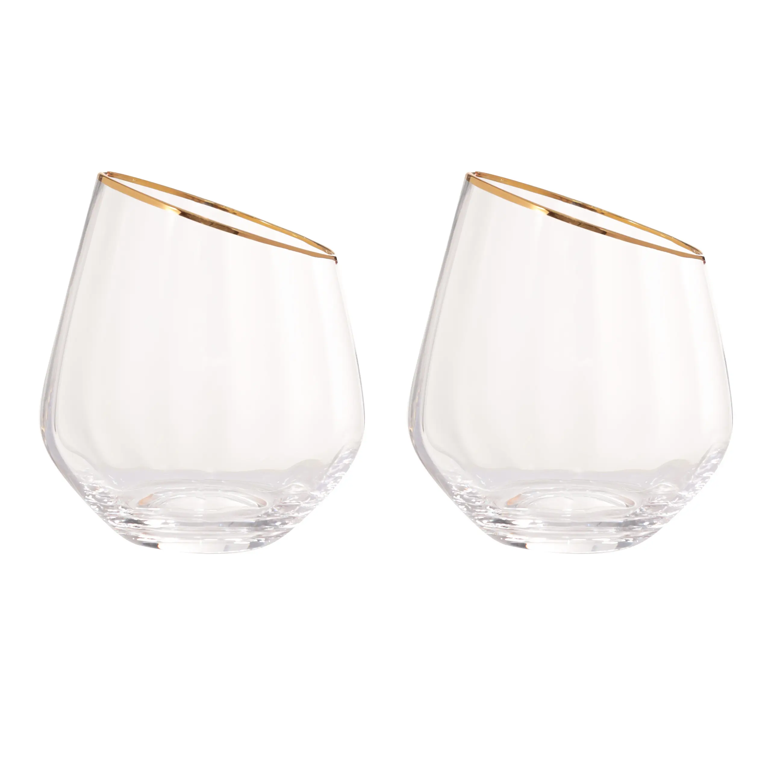 Glass, 11 cm, 350 ml, 2 pcs, glass, with golden edging, Charm R gold, image-0