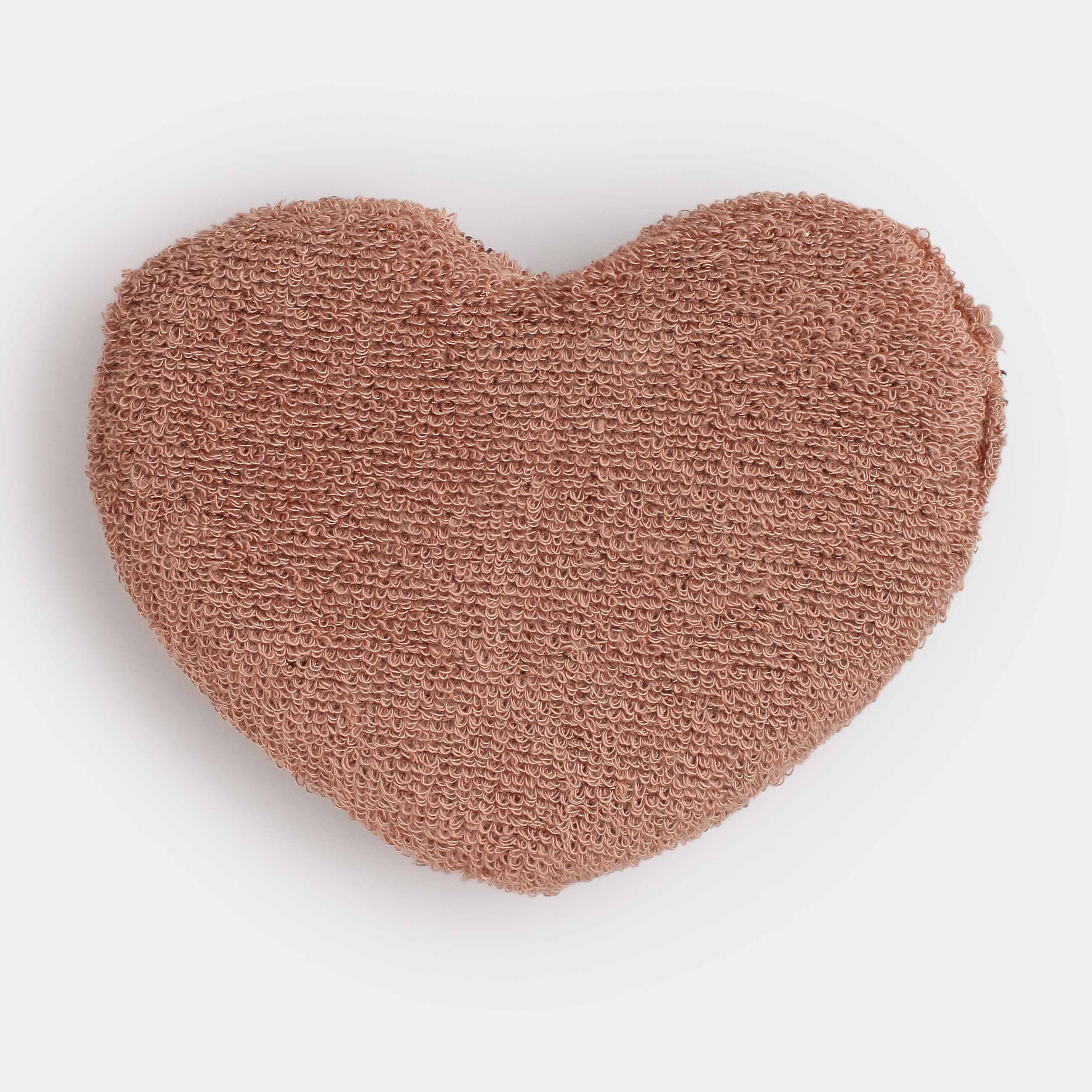 Dish washing sponge, 13x10 cm, double-stranded, polyester / foam, bronze, Heart, Clean