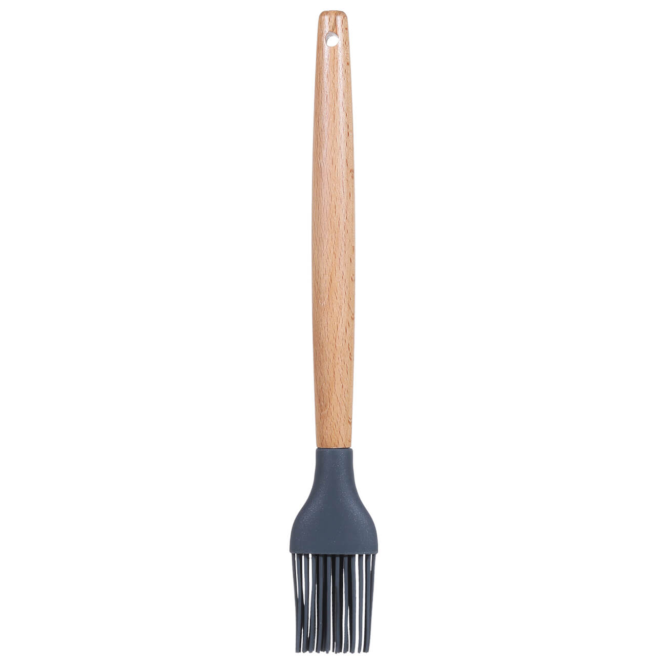 Cooking brush, 27 cm, silicone / wood, gray, Weekend, image-0