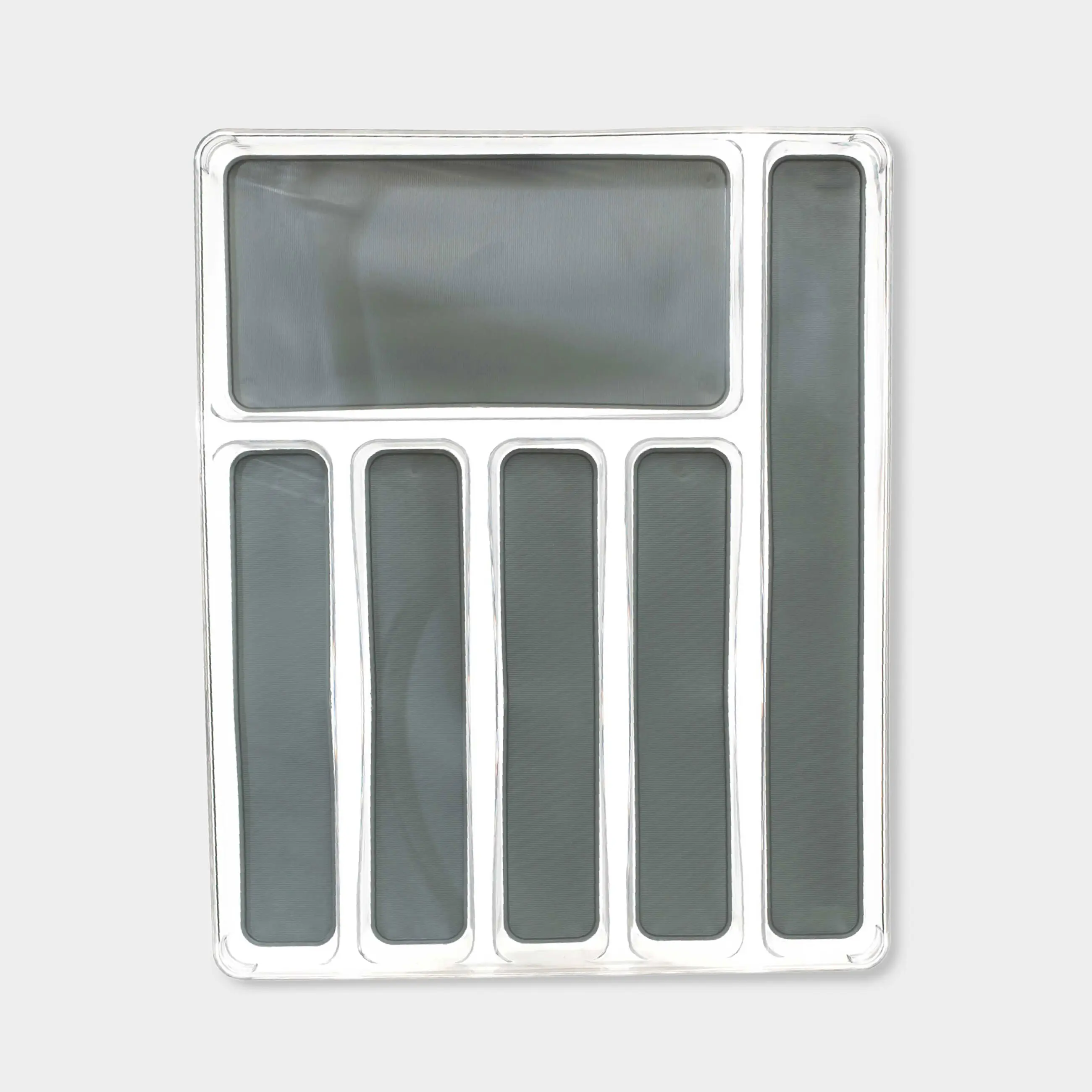 Cutlery tray, 40x32 cm, 6 compartments, removable linings, plastic / rubber, Non-slip new