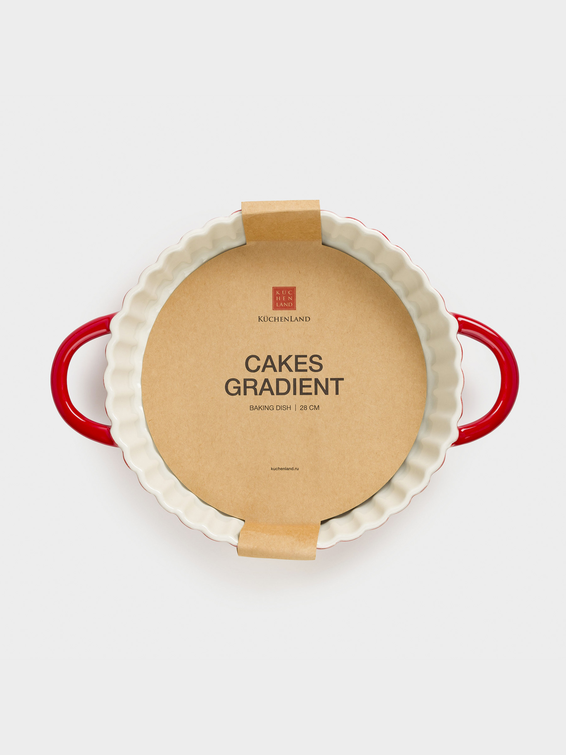 Baking dish, 28 cm, ceramic, round, burgundy, Gradient, Cakes gradient, image-8