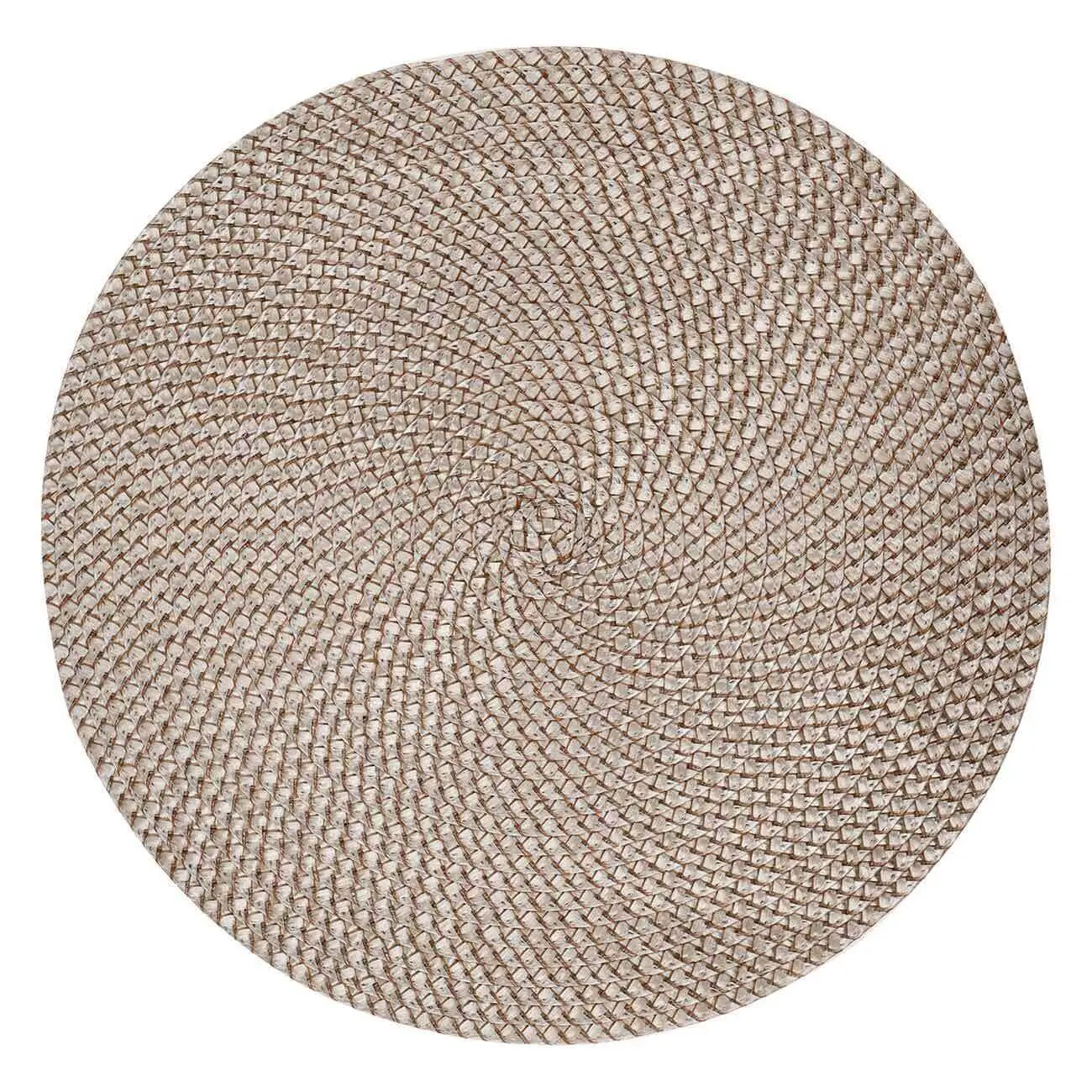 Napkin for appliances, 38 cm, polypropylene/PET, Round, Sand, Circle Braid