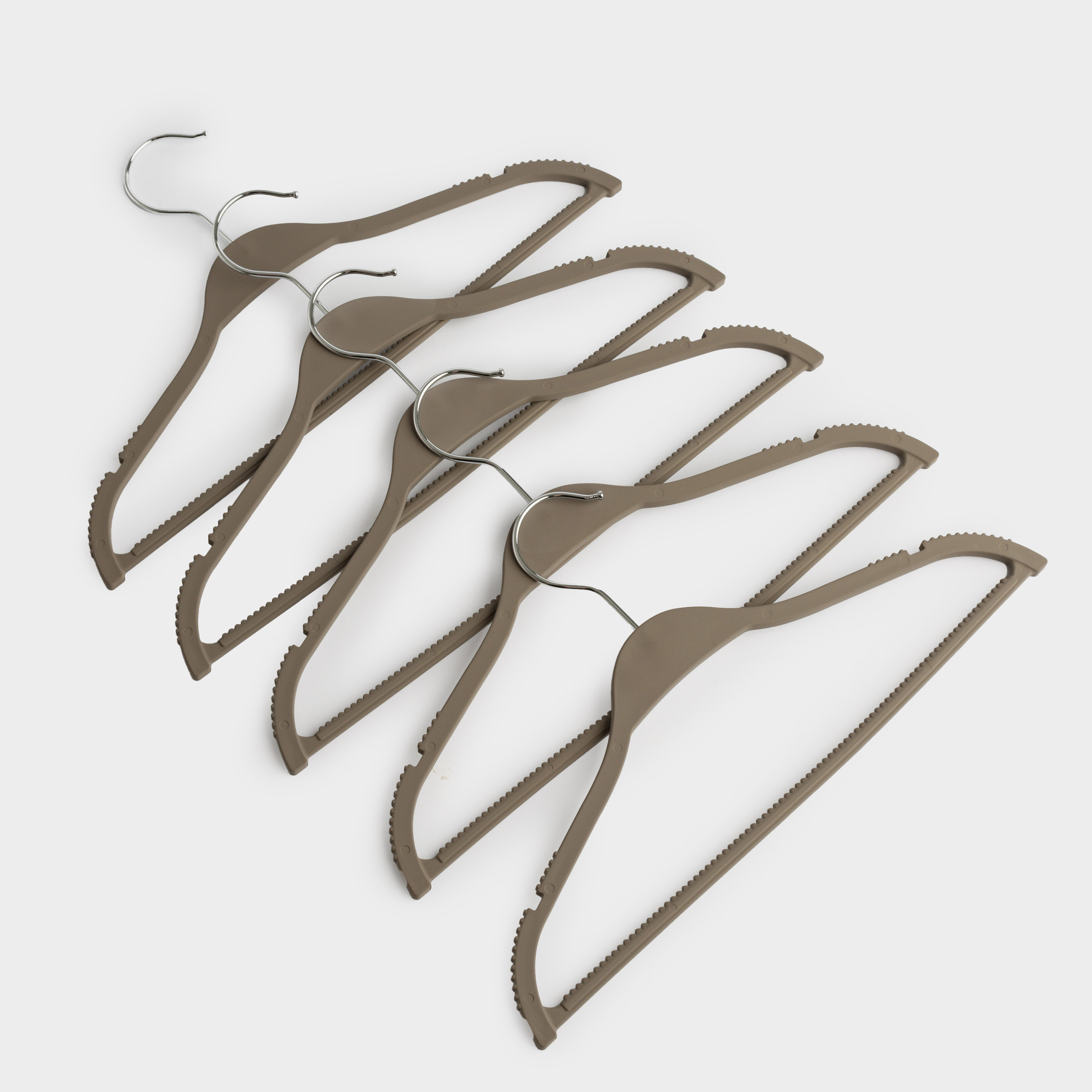 Children's hanger, 32 cm, 5 pcs, plastic coated, mocha, New house