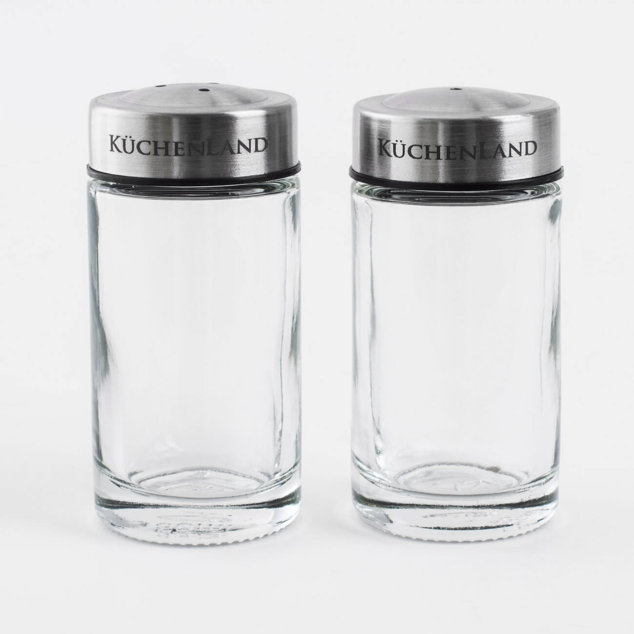 Salt and pepper set, 7 cm, glass/steel, Classic