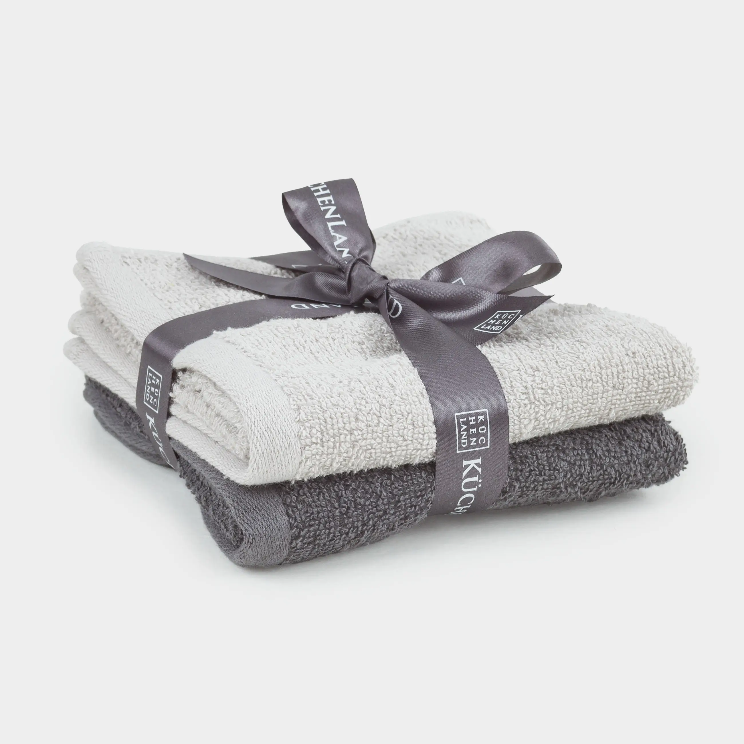 Kitchen towel, 30x60 cm, 2 pcs, cotton, beige/dark gray, Mong, image-0