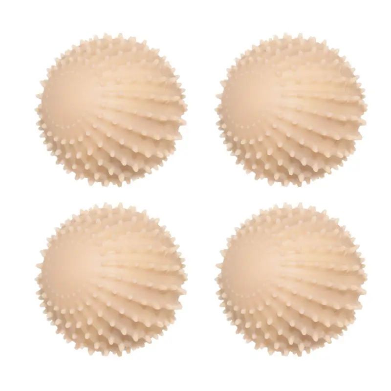 Washing ball, 6 cm, 4 pcs, PVC, beige, Circle, Washing ball