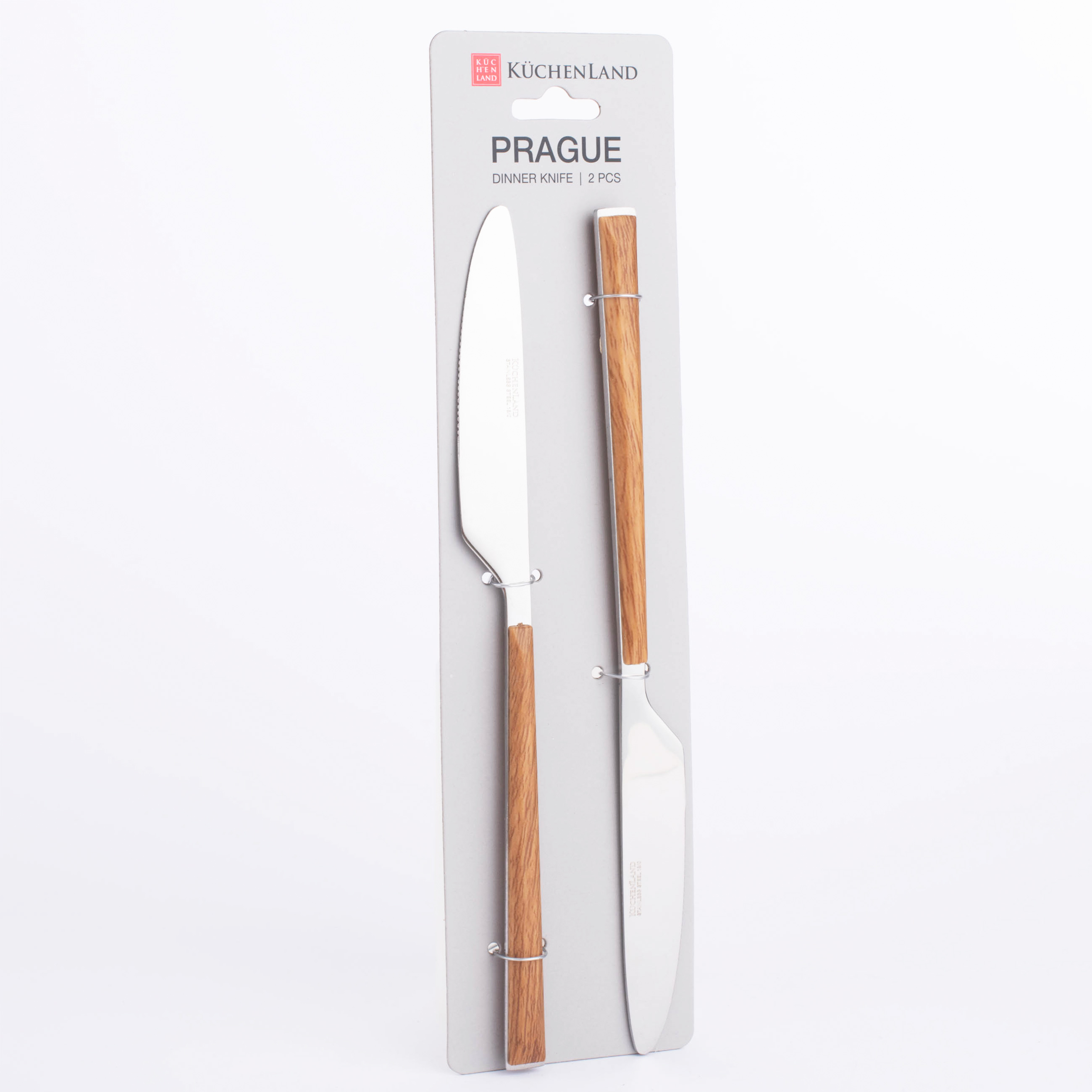 Table knife, 2 pcs, steel/plastic, brown, Prague, image-5
