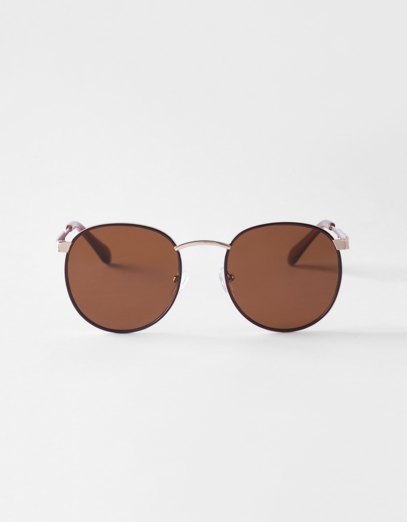 Sunglasses metal plastic Round Brown Round