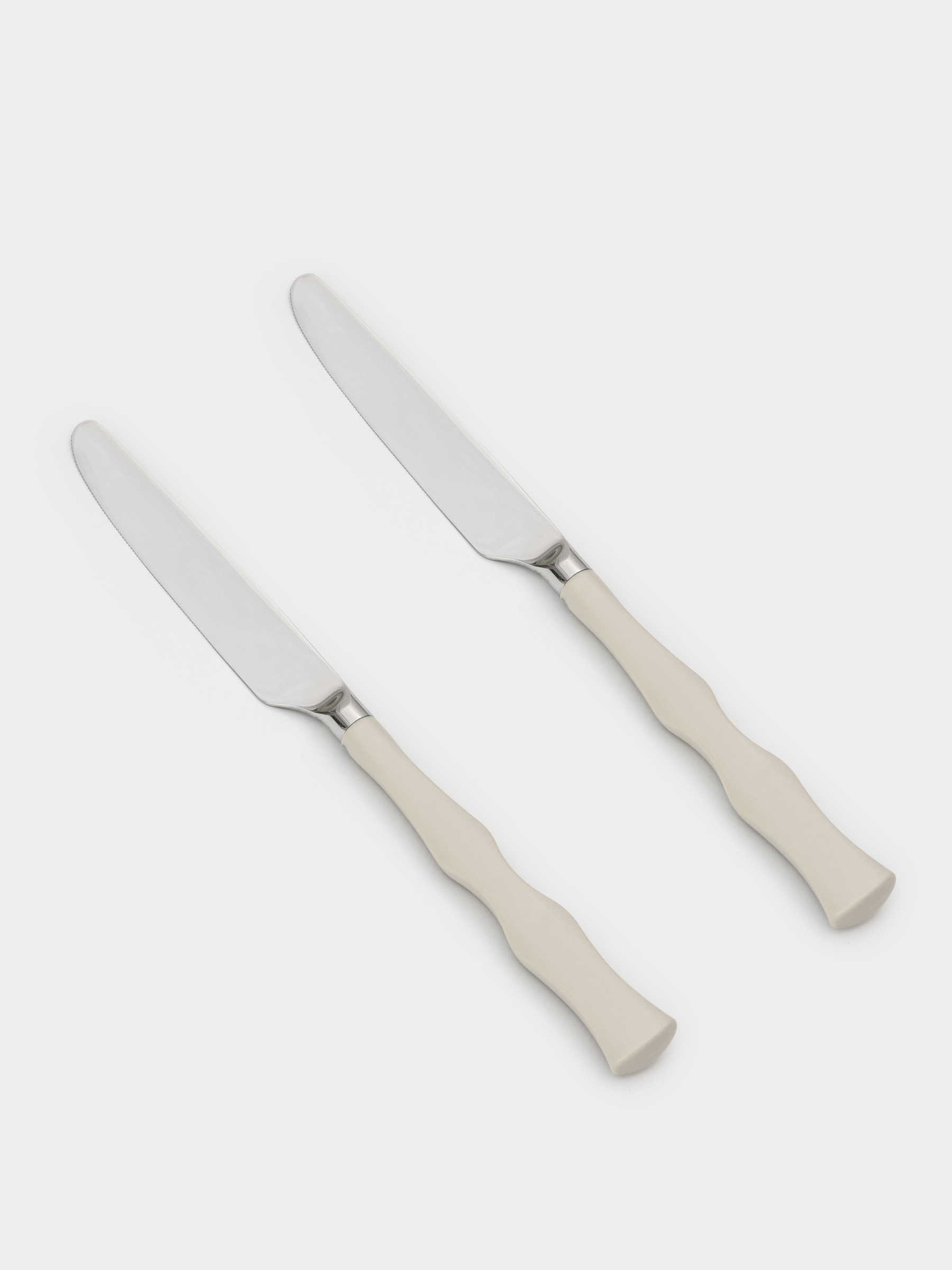 Table knife, 2 pcs, steel / plastic, beige, Bends, Toronto, image-0