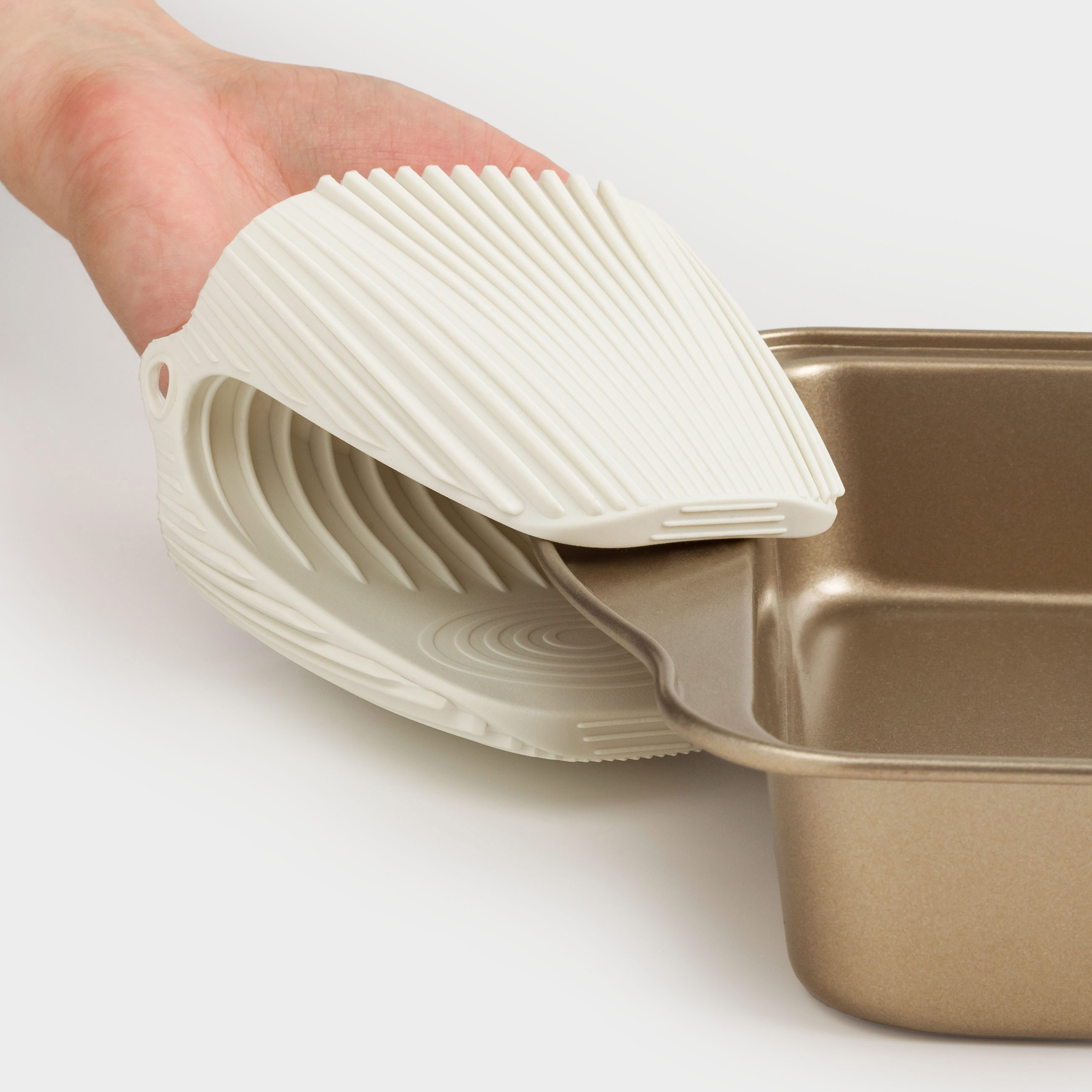 Potholder, 10 cm, silicone, beige, Wavelet