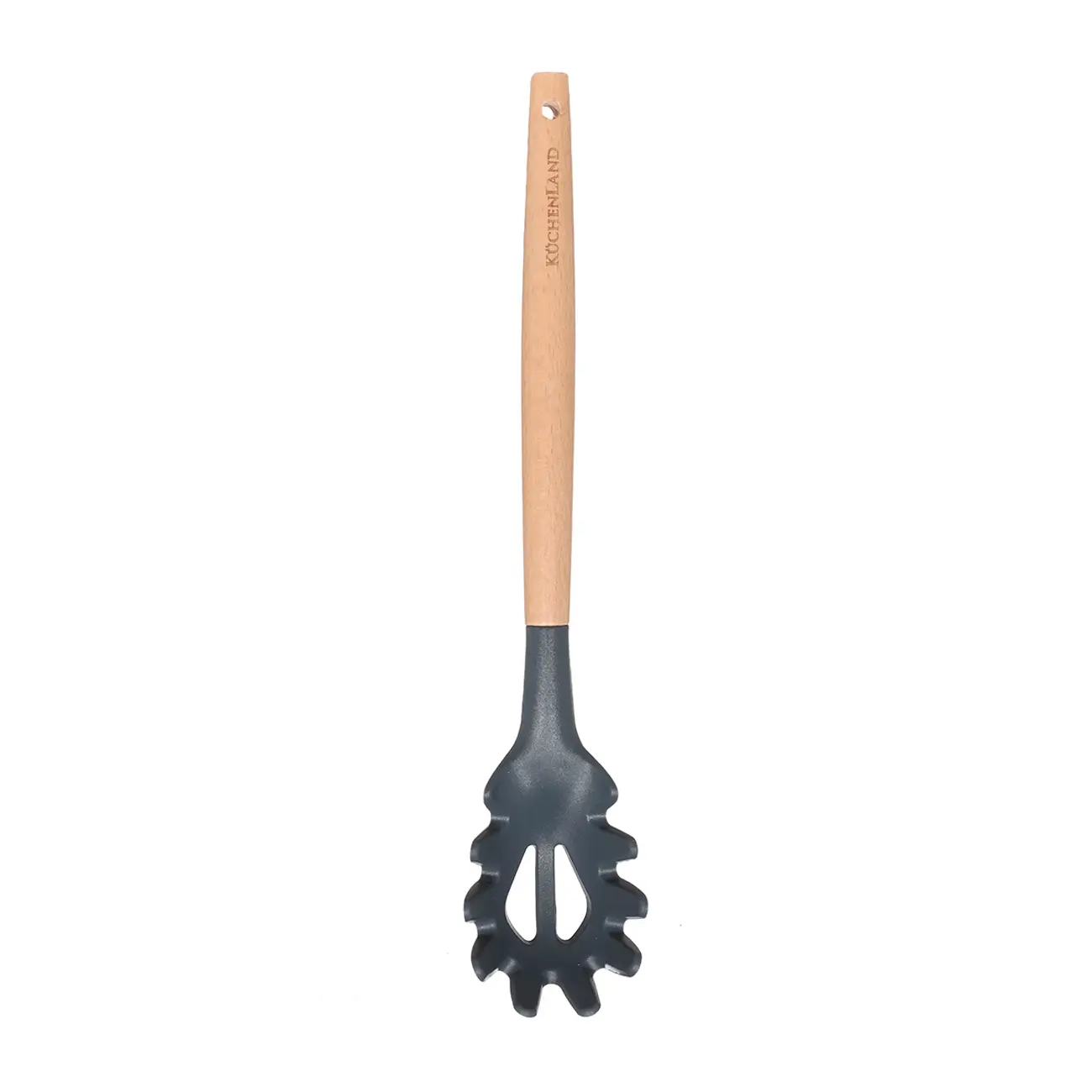 Spaghetti spoon, 31 cm, silicone/wood, gray, Weekend, image-0