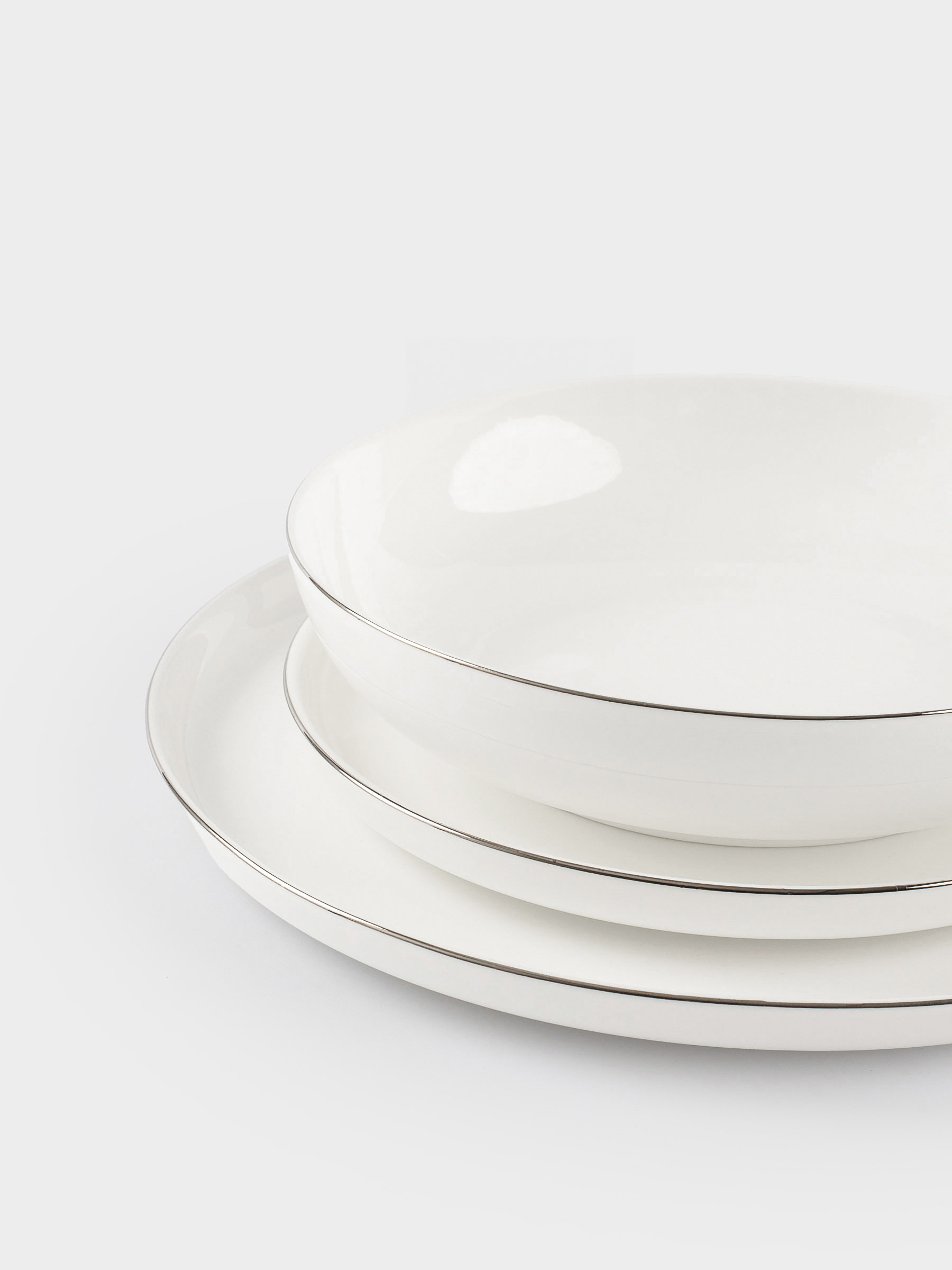 Dining set, 6 pers, 18 pr, porcelain F, white, Ideal silver, image-9