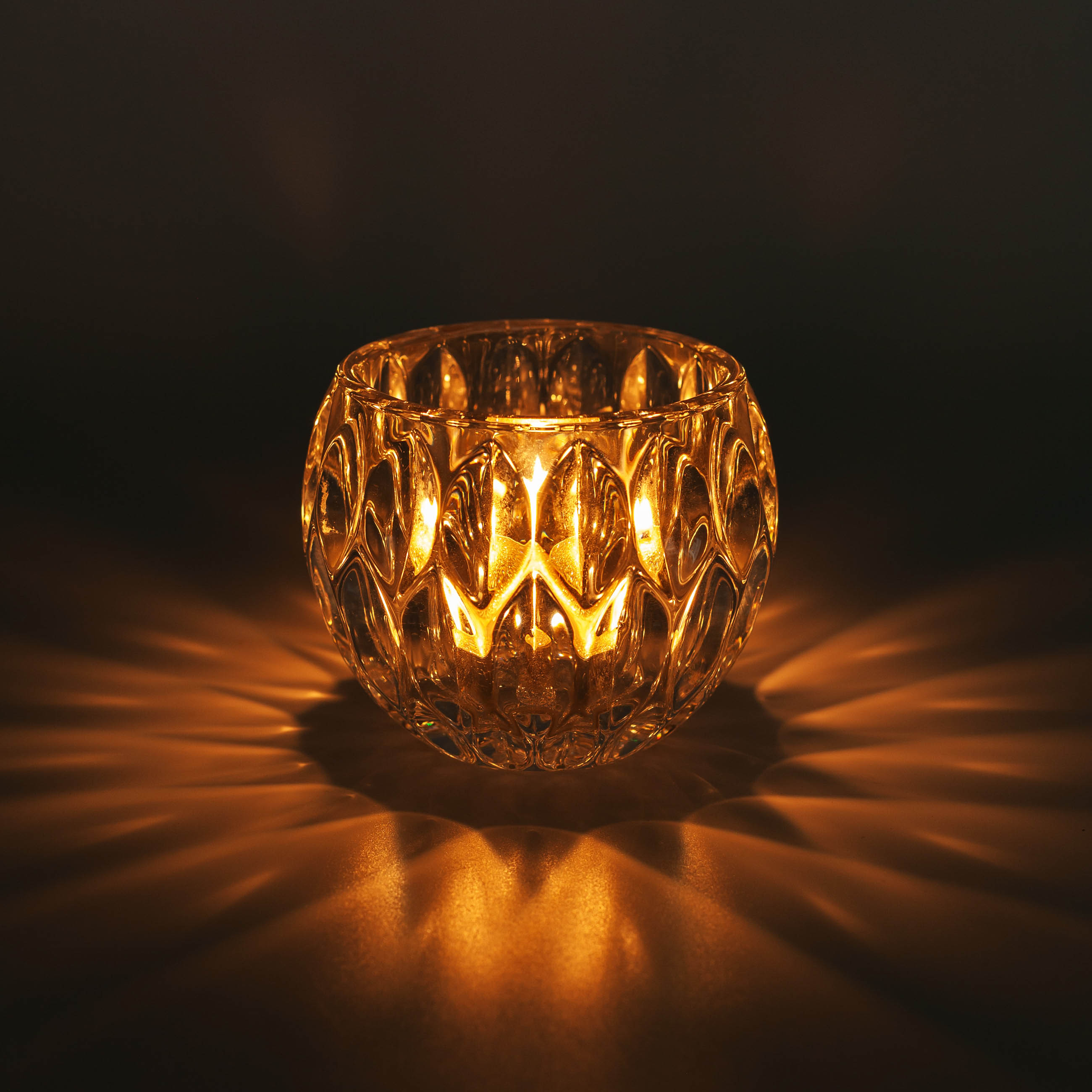 Candlestick, 8 cm, for tea candle, glass R, Ridi
