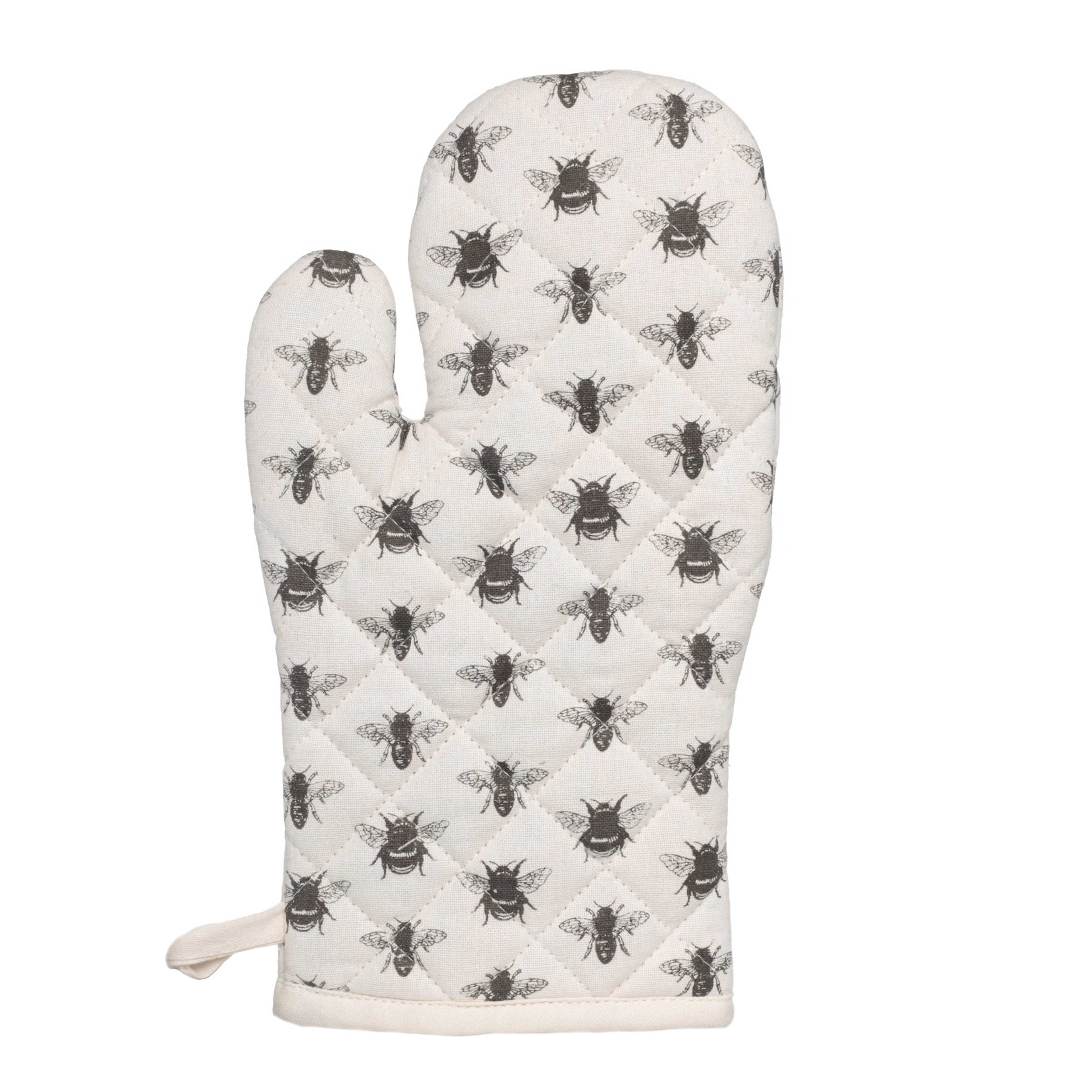 Mitt holder, 17x33 cm, cotton, beige, Bees, Honey, image-0