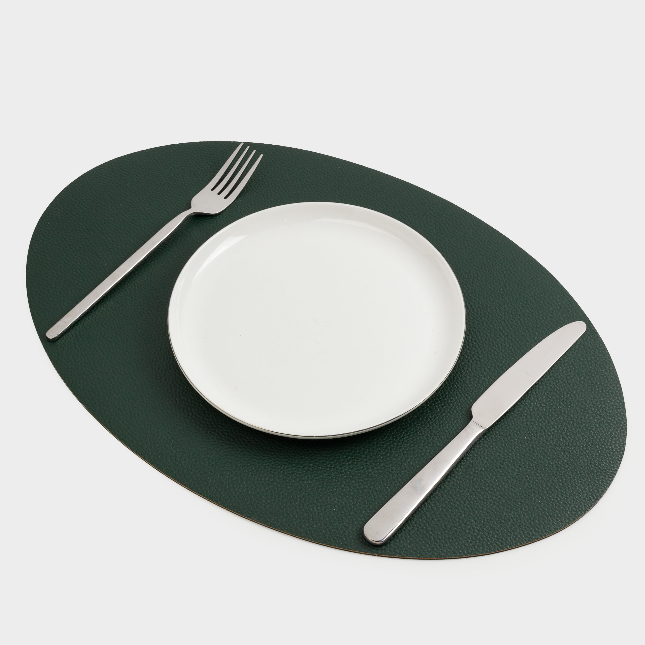 Placemats, 30x45 cm, polyurethane, oval, dark green, Rock