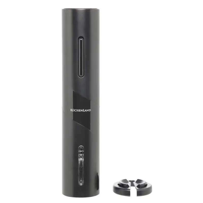 Electric corkscrew, 23 cm, with foil cutter, plastic, black, Bar