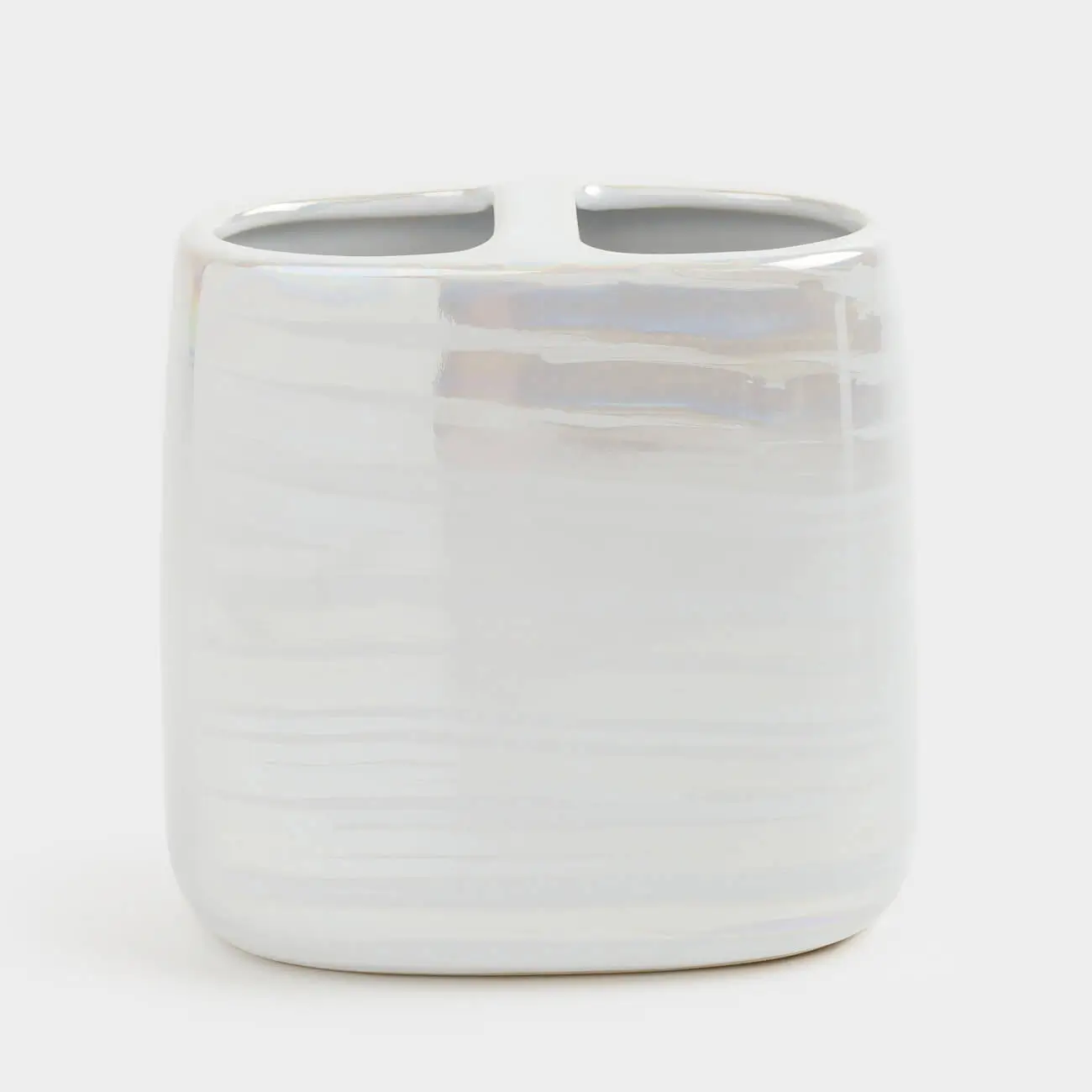 Toothbrush holder, 11 cm, ceramic, white, mother of pearl, Odyssey, image-0