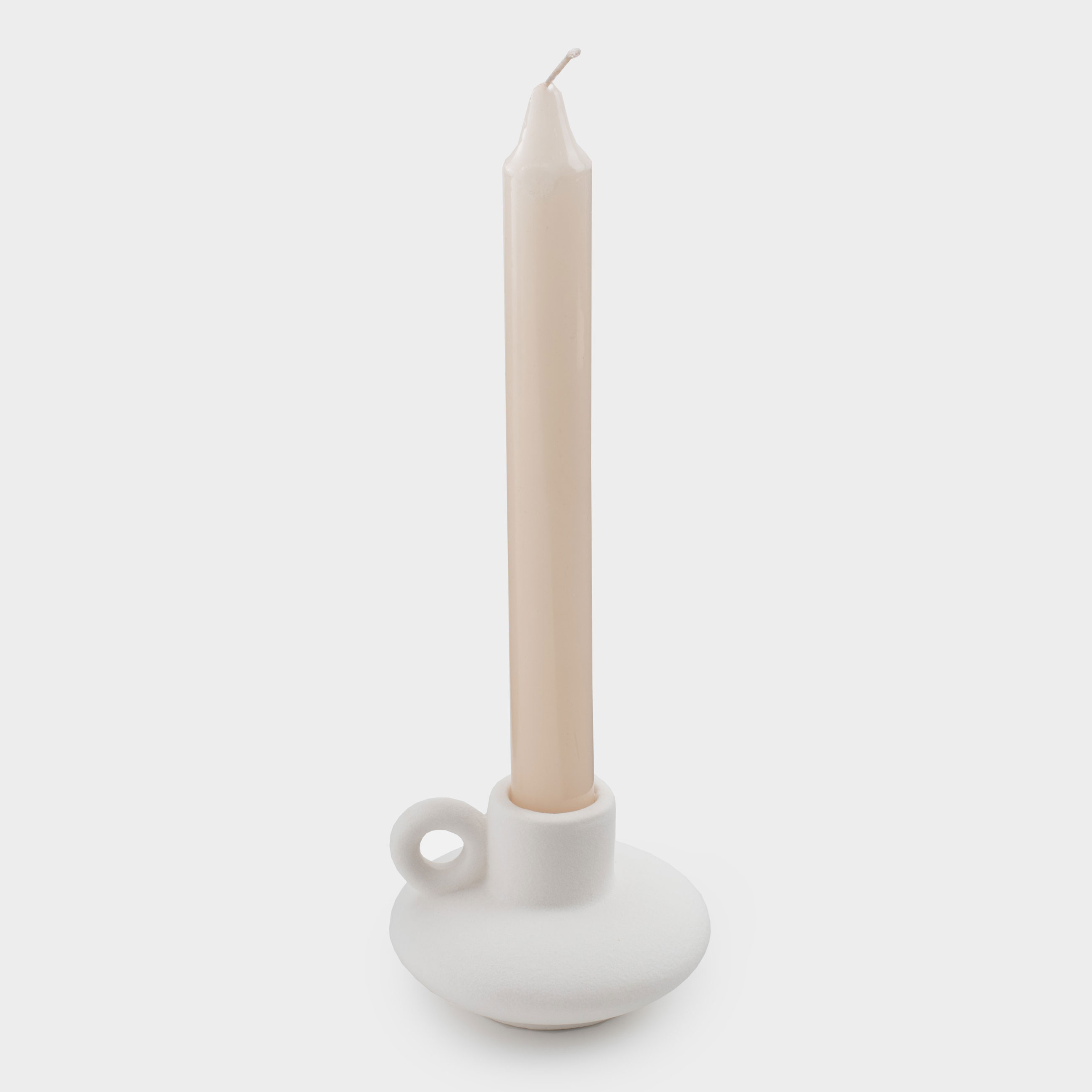 Candlestick, 6 cm, for a thin candle, porcelain P, white, Jug, Antic