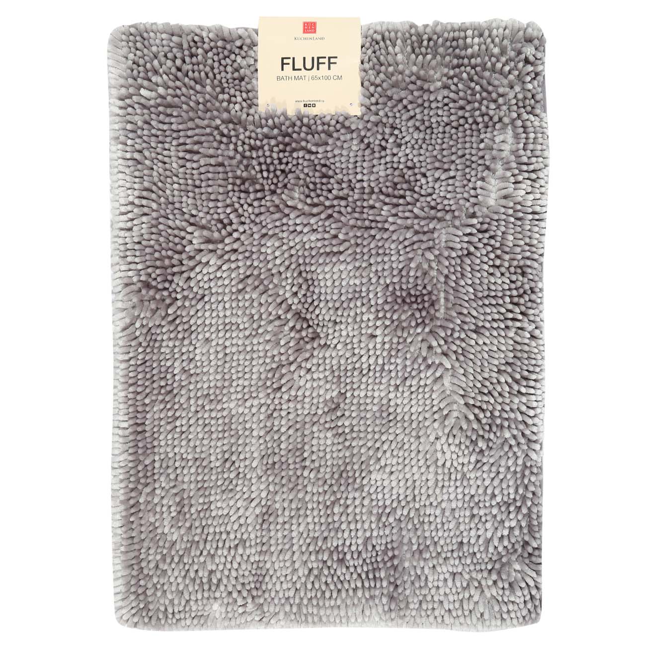 Mat, 65x100 cm, anti-slip, polyester, Grey, Fluffy, image-2