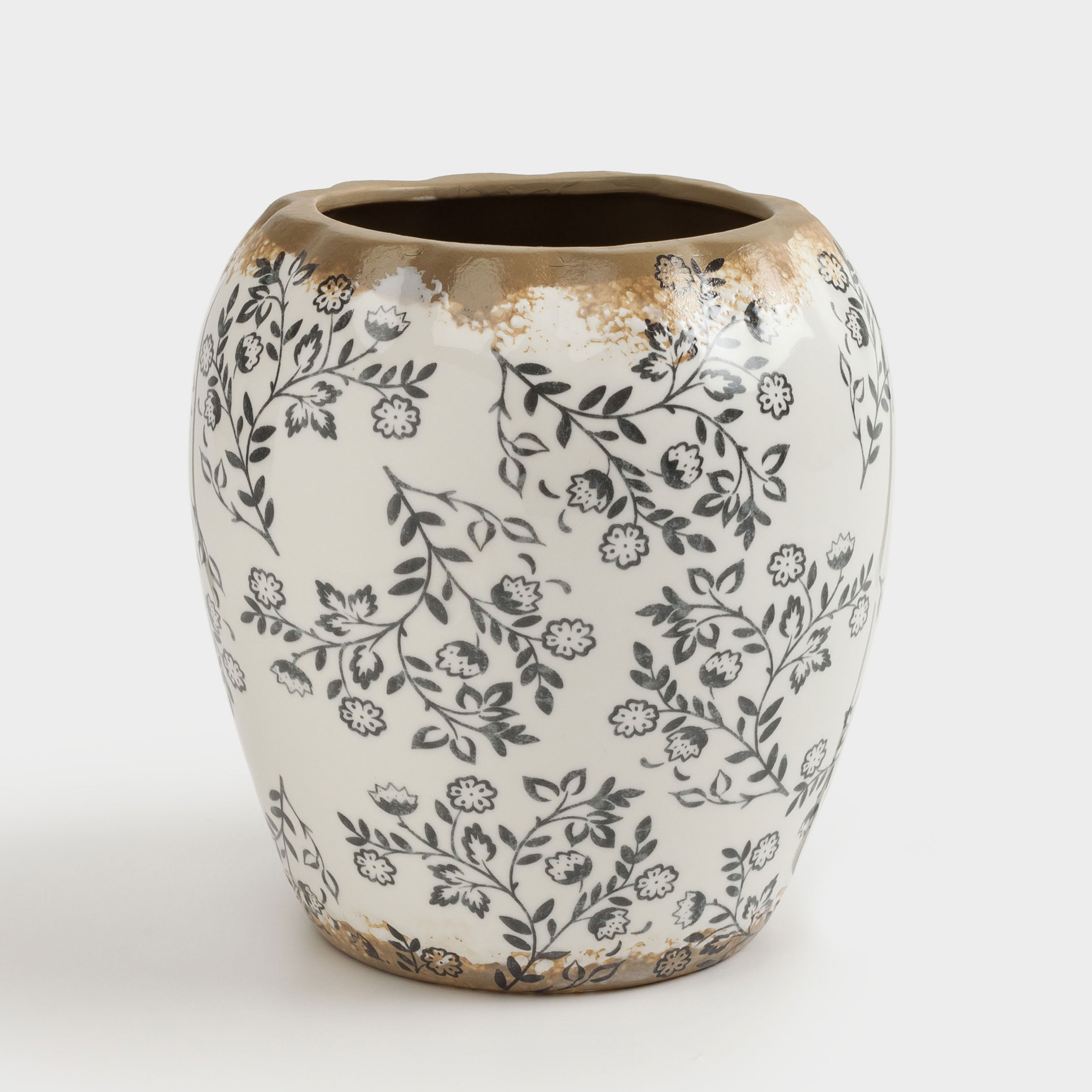 Kitchen accessories stand, 15 cm, Porcelain P, Milky grey, Grey flowers, Florals, image-0
