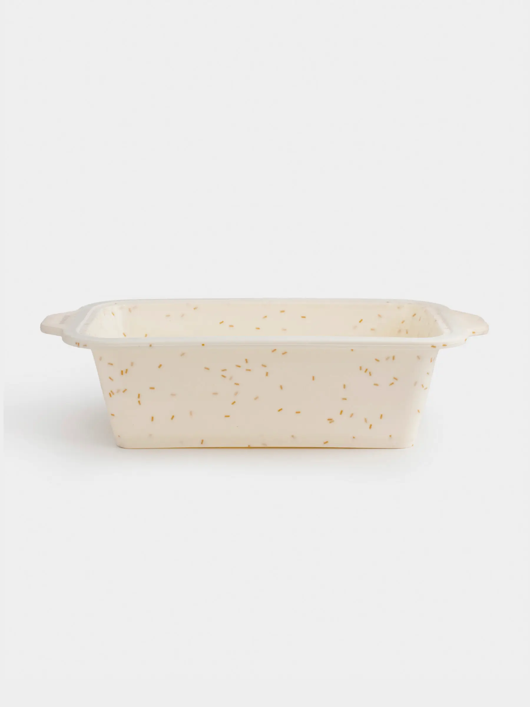 Baking dish, 28x14 cm, silicone / steel, rectangular, milk, speckled, Bakery speckled